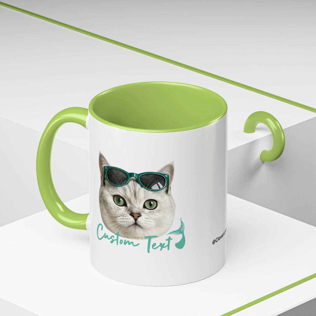 Mermaid Cat Summer Mug | Personalized Cat Coffee Cup With Custom Text