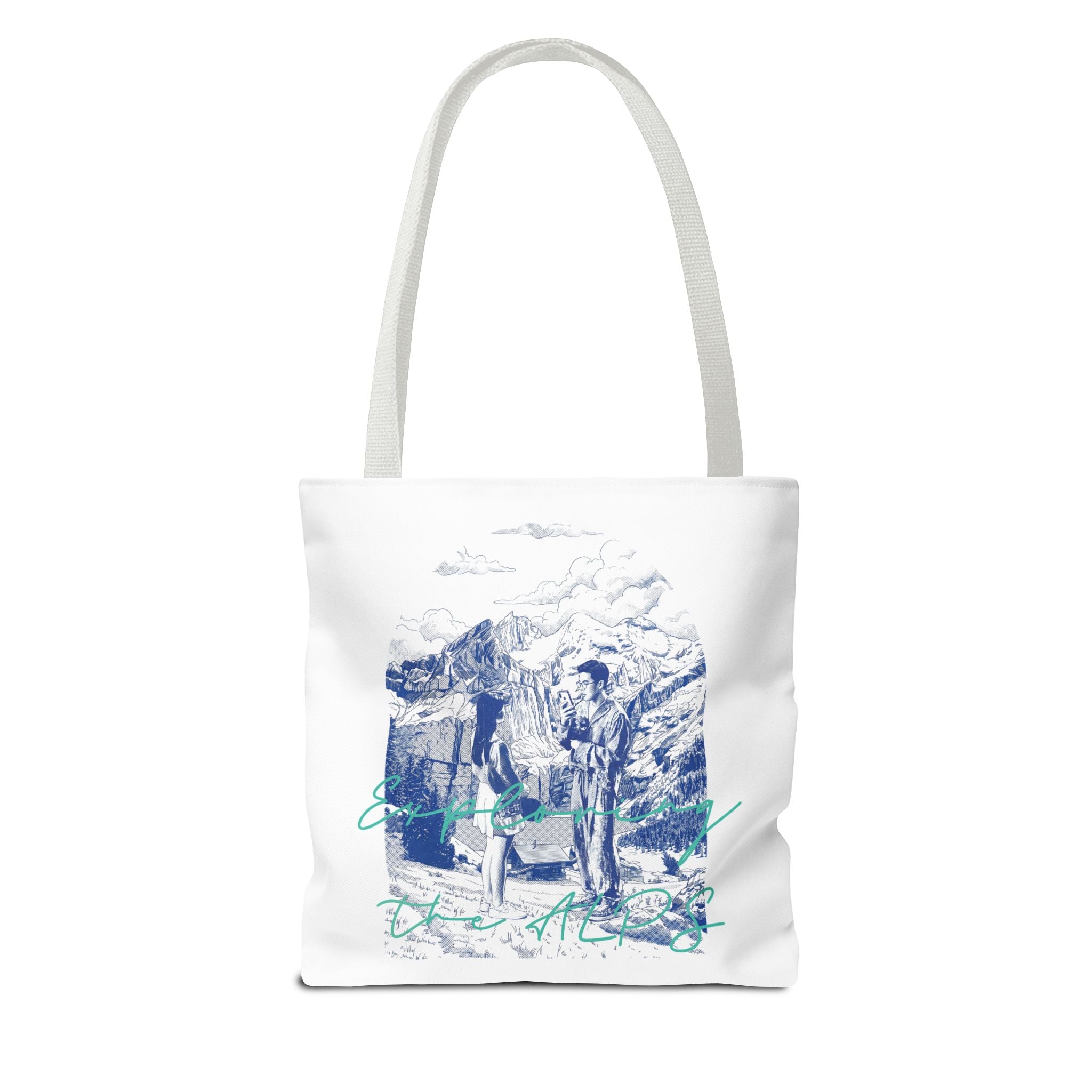 Travel Adventure Tote Bag | Vintage Mountain Explorer Canvas Bag