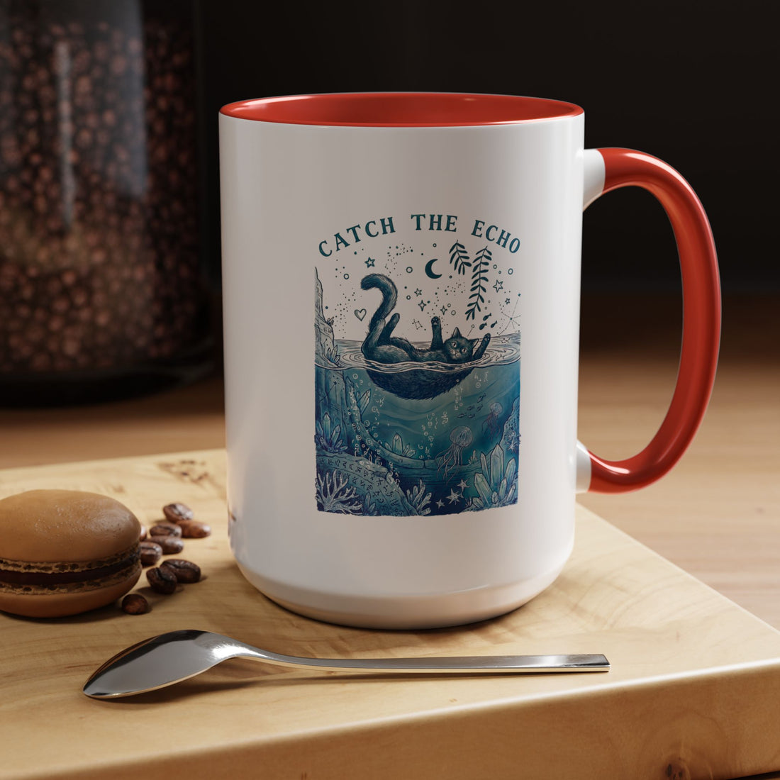 Cat's Ocean Echo Mug - Cute Underwater Cat Lover Coffee Cup