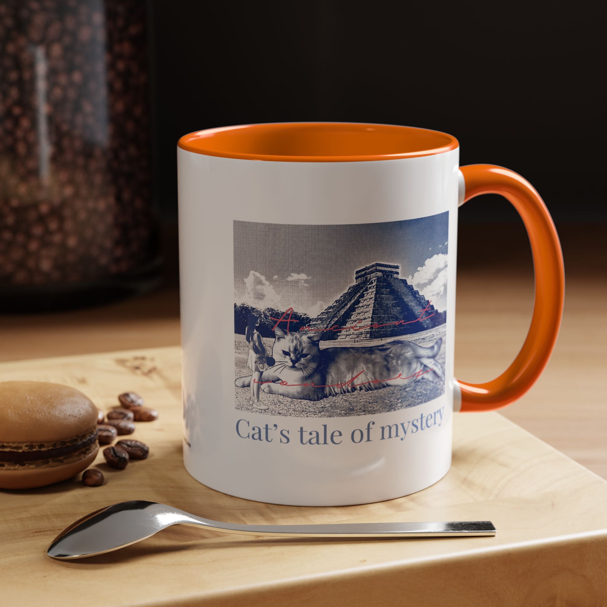 Chichen Itza Cat Travel Mug - Mexico Landmark Coffee Cup for Cat Lovers