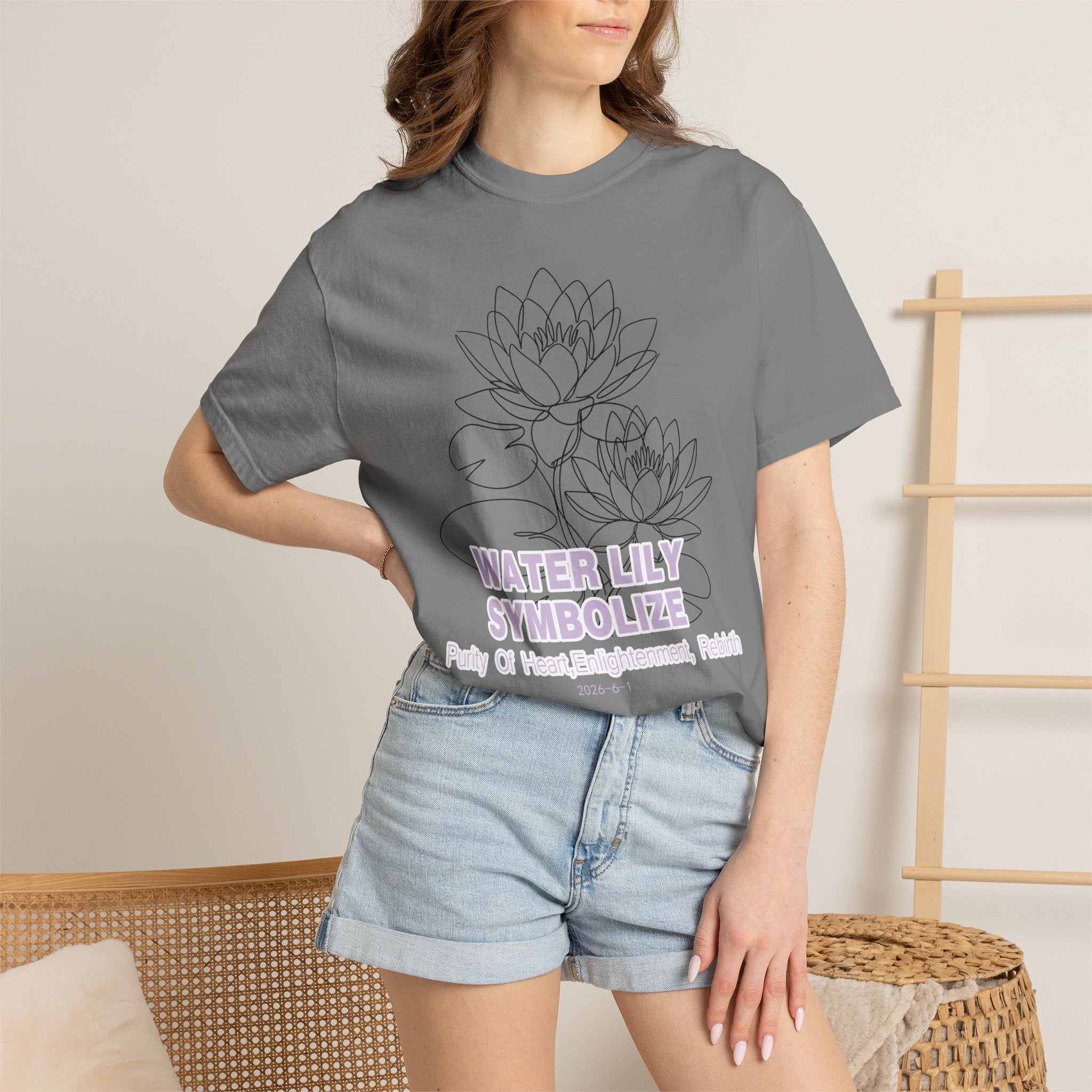 Water Lily Flower T-Shirt - Botanical Graphic Shirt for Flower Lovers