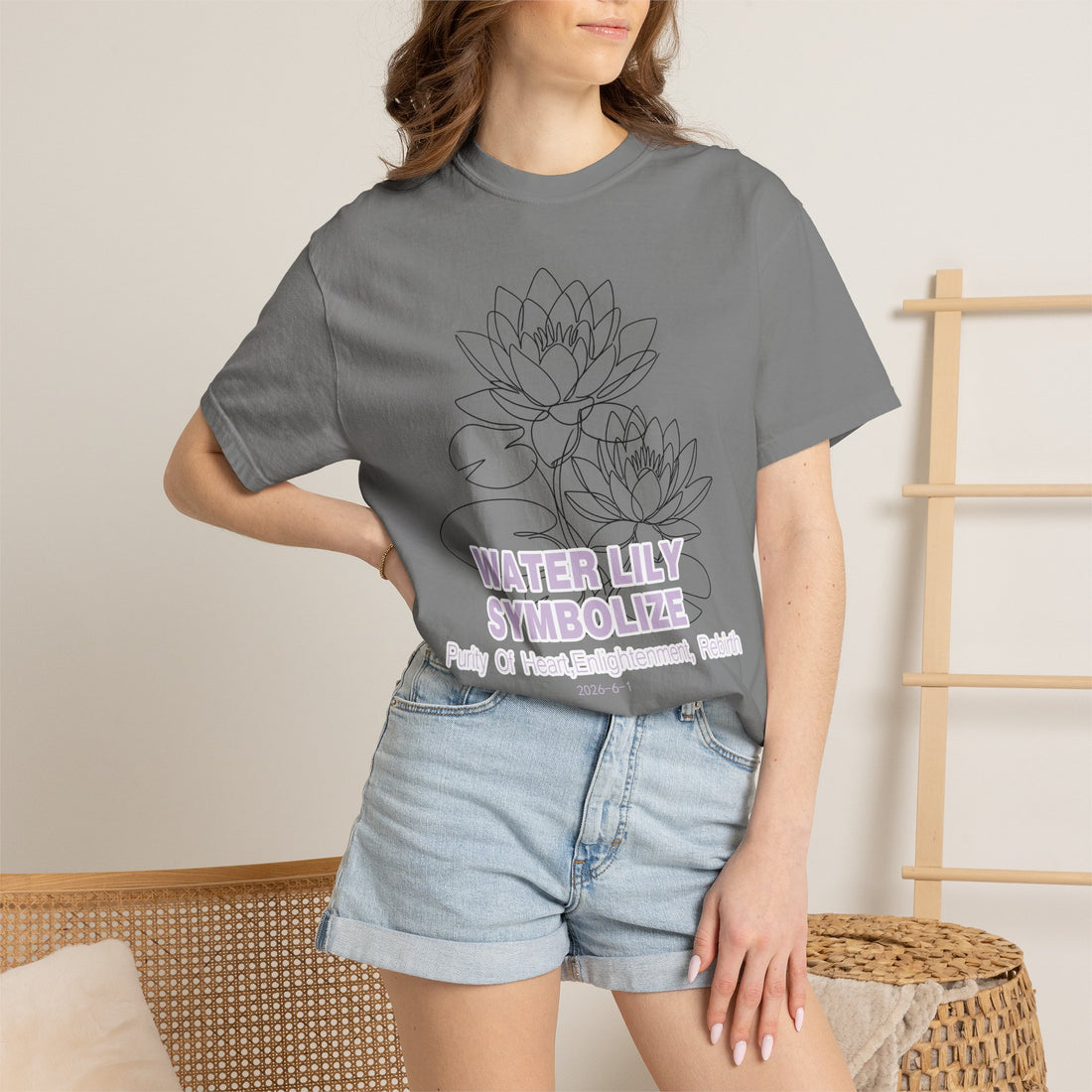 Water Lily Flower T-Shirt - Botanical Graphic Shirt for Flower Lovers