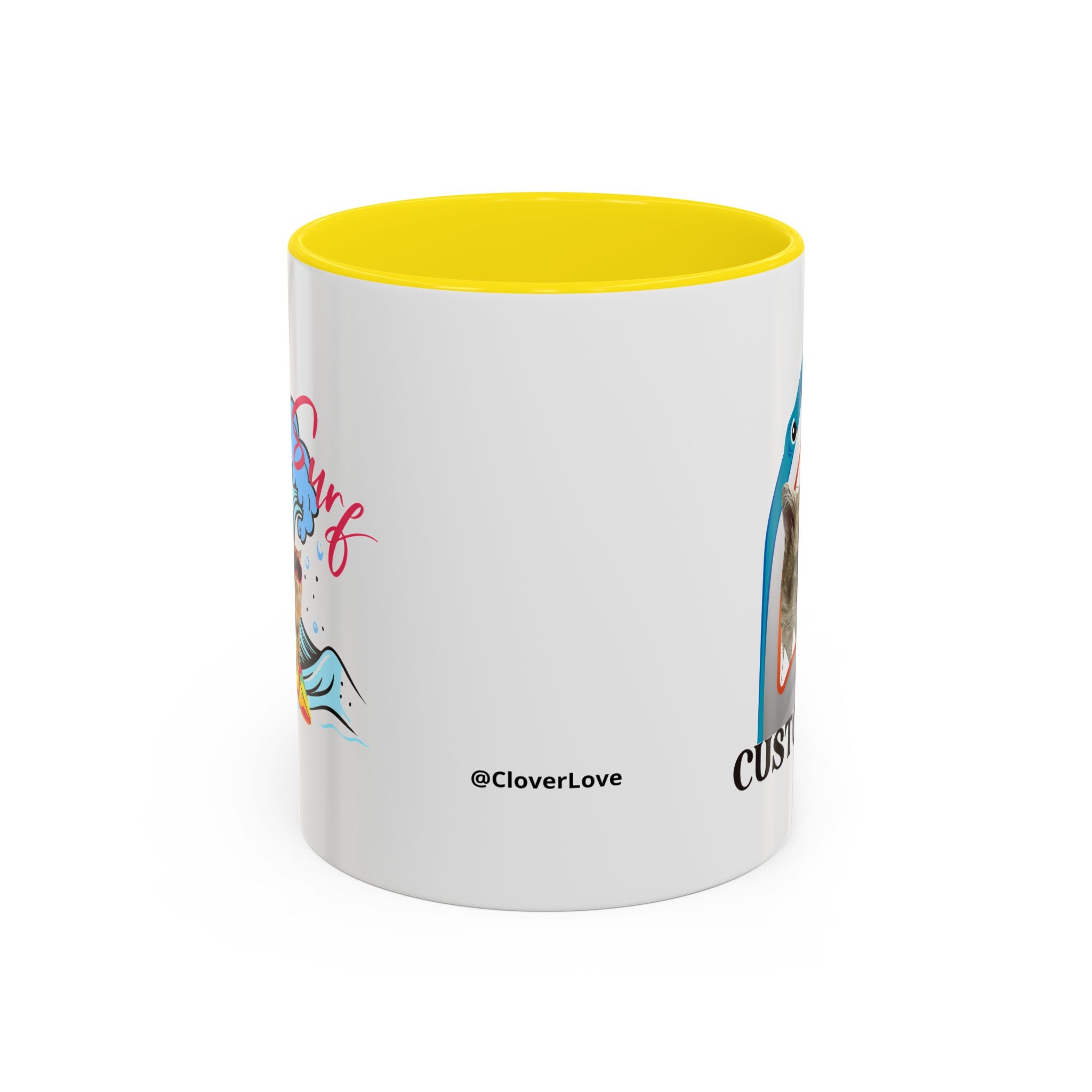 Summer Diving Dog Mug | Personalized Dog Photo Coffee Cup With Custom Text