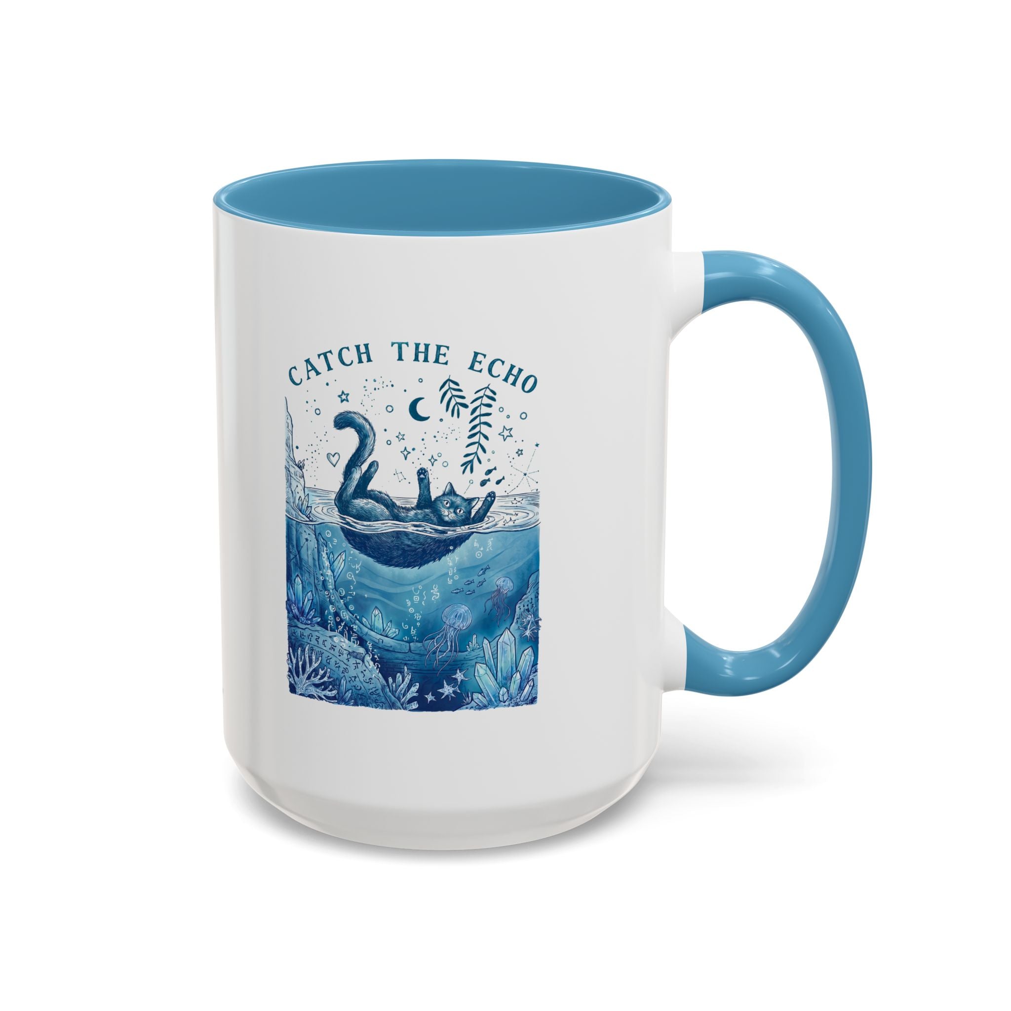 Cat's Ocean Echo Mug - Cute Underwater Cat Lover Coffee Cup