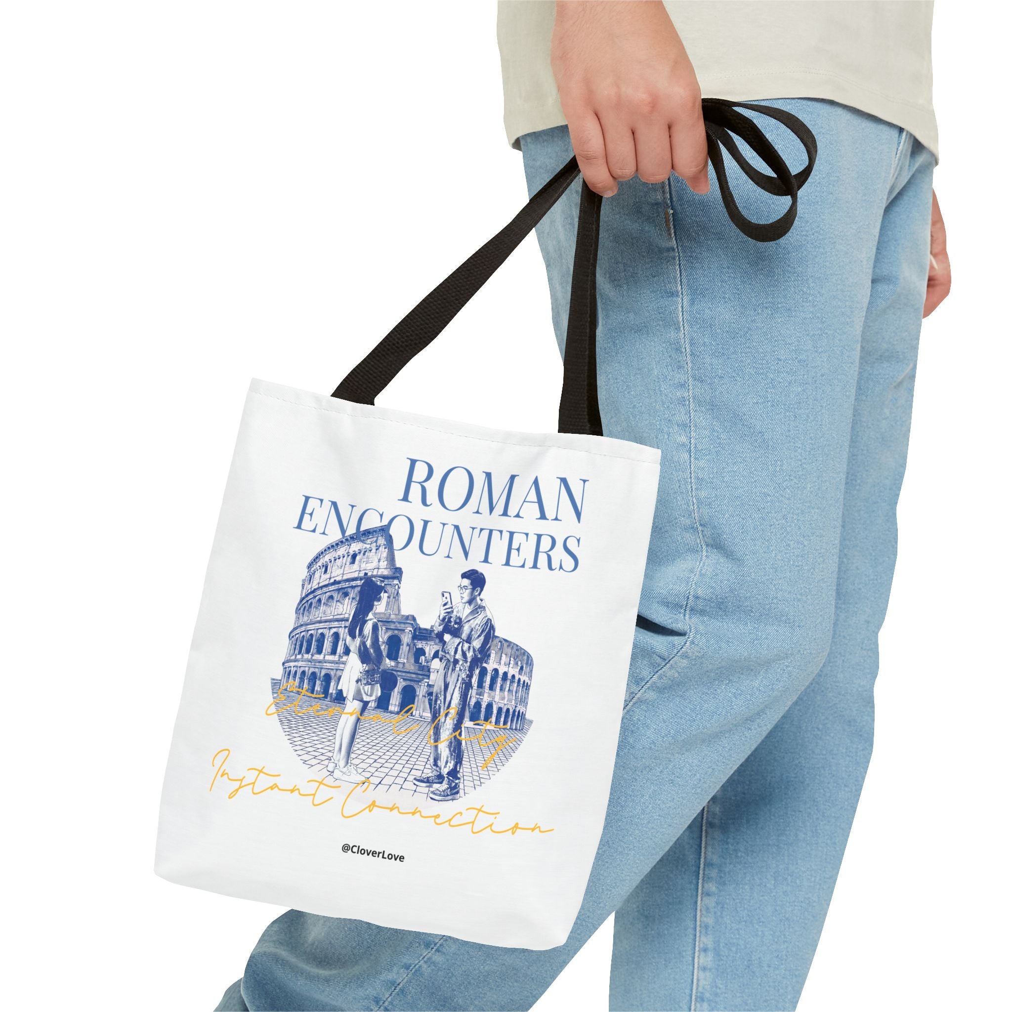 Roman Encounter Travel Tote Bag | Vintage Italy Rome Colosseum Canvas Tote Bag for Travel Lovers