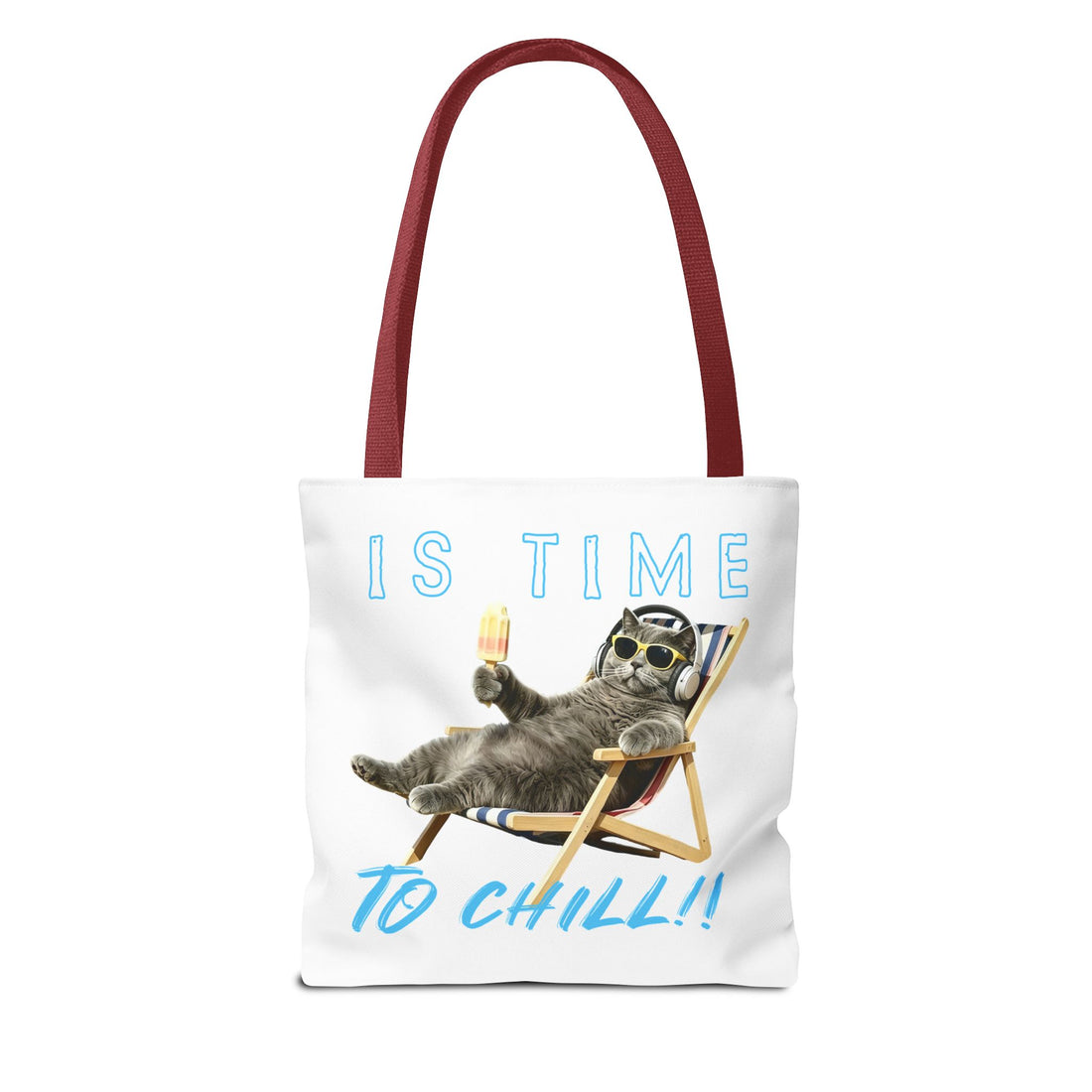 Summer Chill Cat Tote Bag | Funny Cat Lover Beach Bag