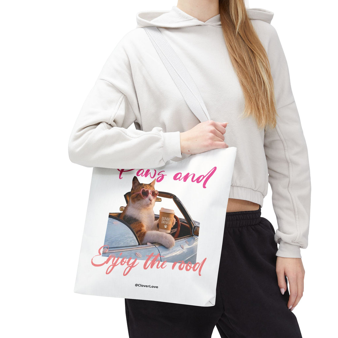Cute Cat Tote Bag | Custom Cat Photo Personalized Canvas Bag