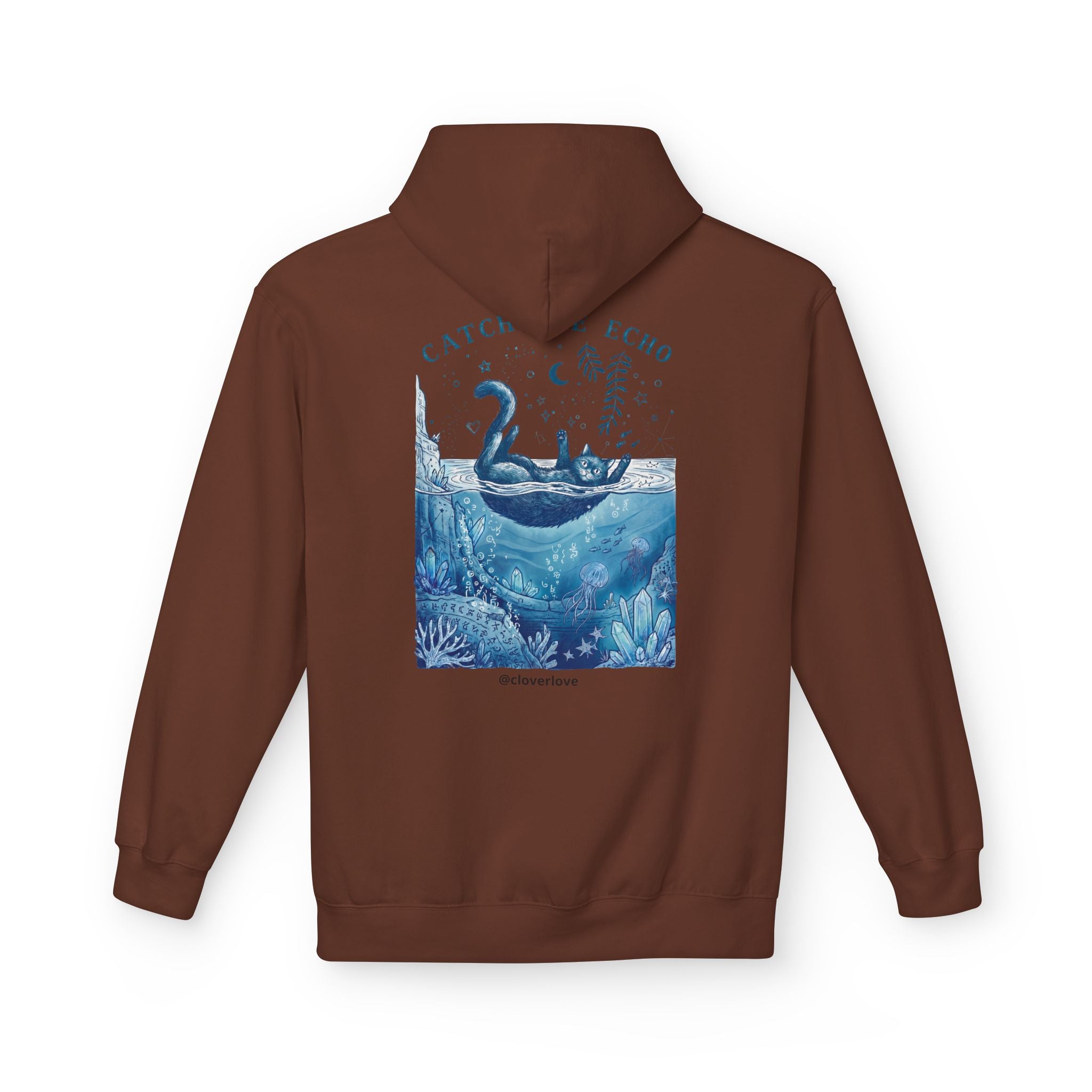 Katzen-Ozean-Abenteuer-Kapuzenpullover | Vintage Unterwasser-Grafik-Sweatshirt