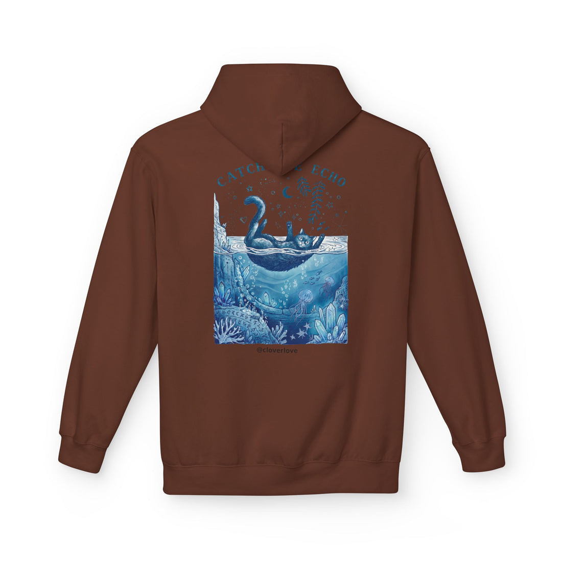 Katzen-Ozean-Abenteuer-Kapuzenpullover | Vintage Unterwasser-Grafik-Sweatshirt
