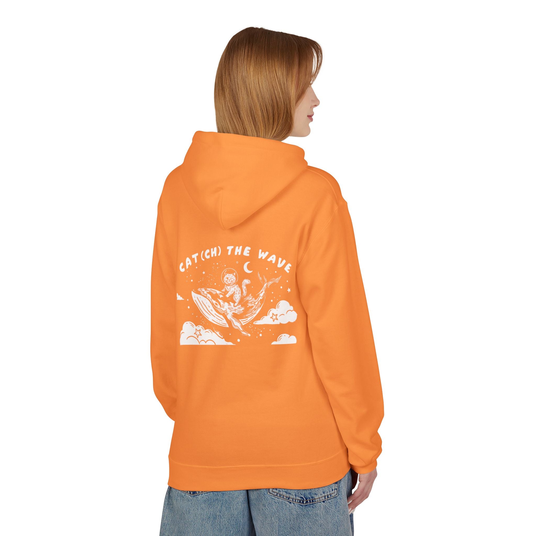 Cat & Whale Adventure Hoodie | Vintage Ocean Graphic Sweatshirt