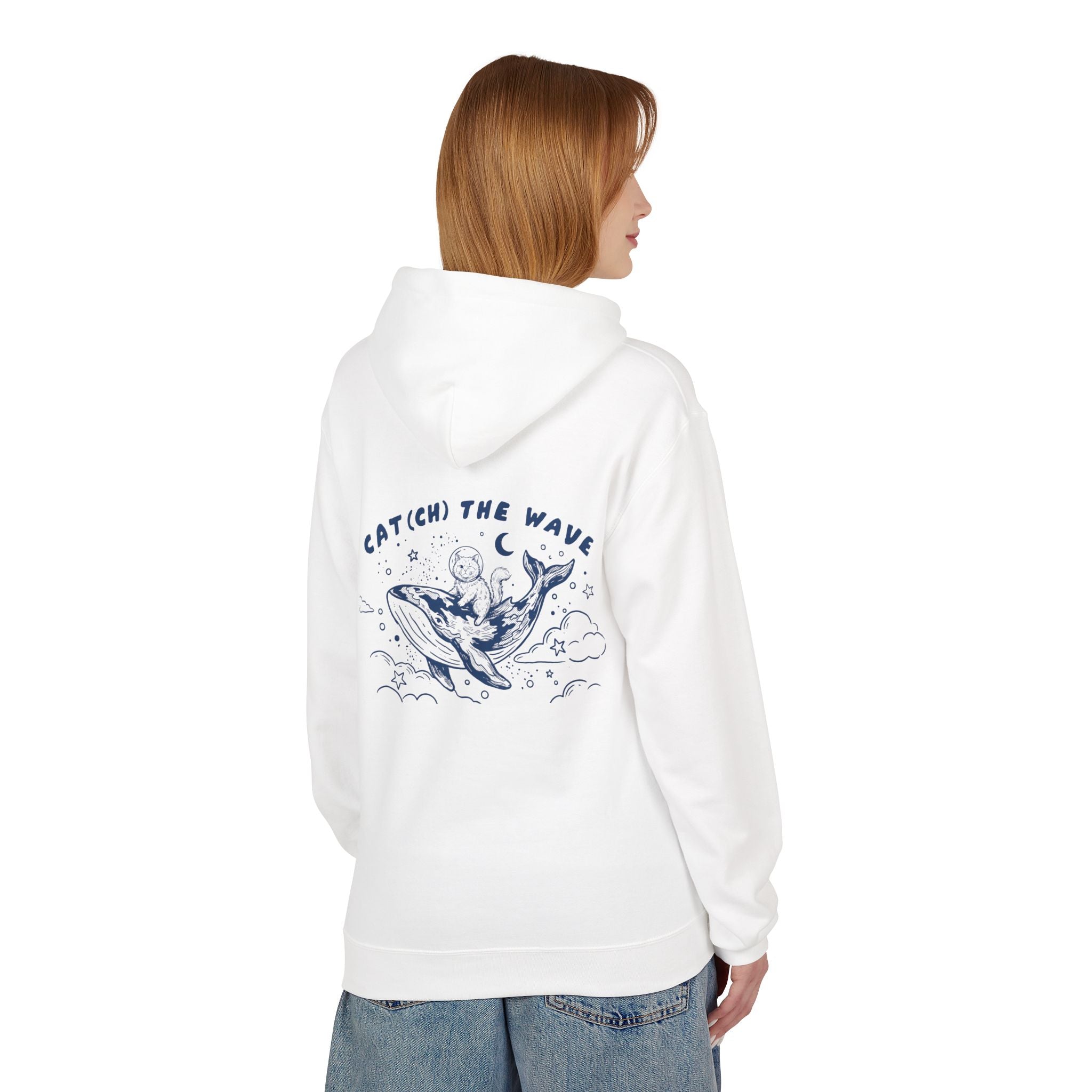 Cat Whale Adventure Hoodie | Vintage Ocean Graphic Sweatshirt