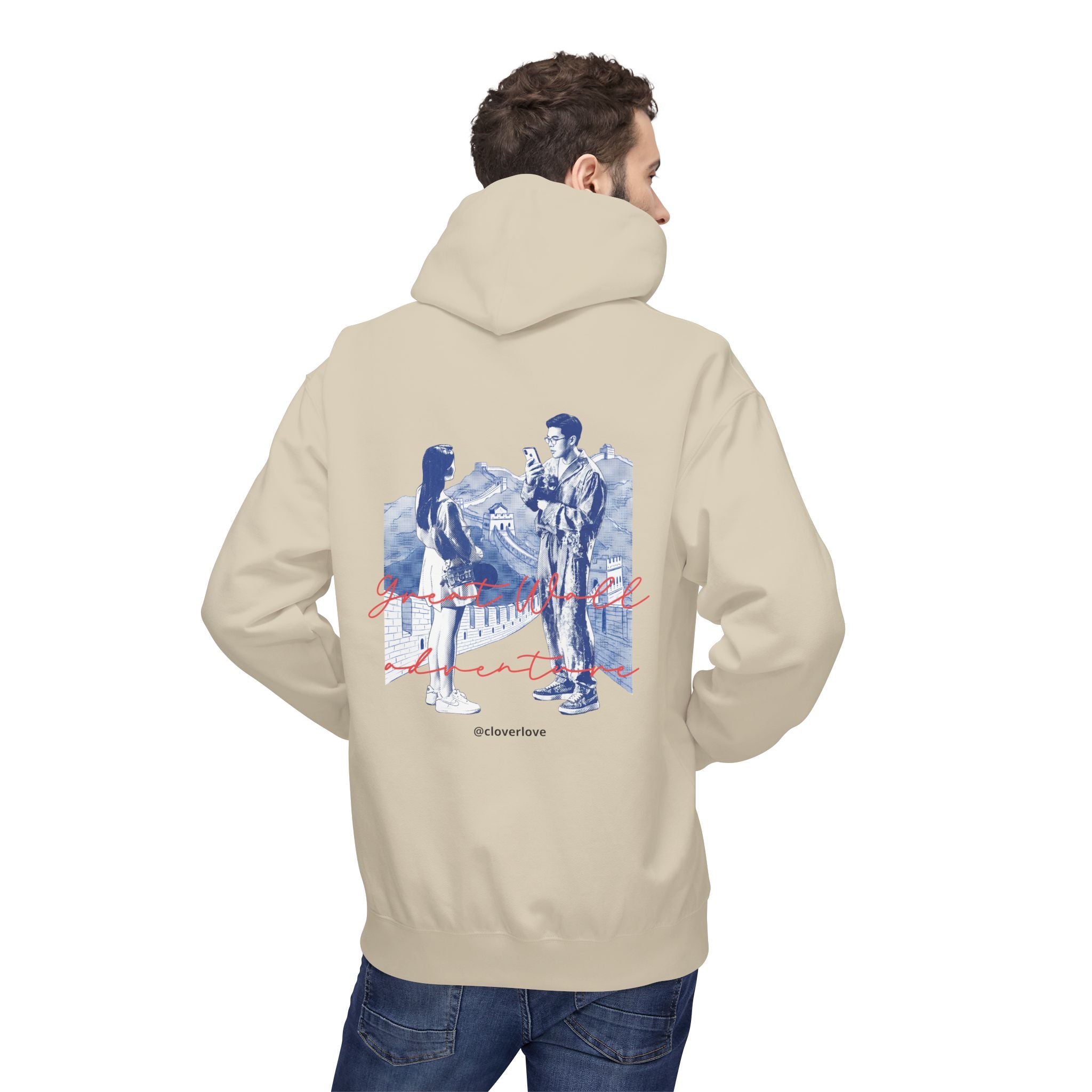 Abenteuer-Kapuzenpulli "Große Mauer" – Sommer-Fernweh-Sweatshirt