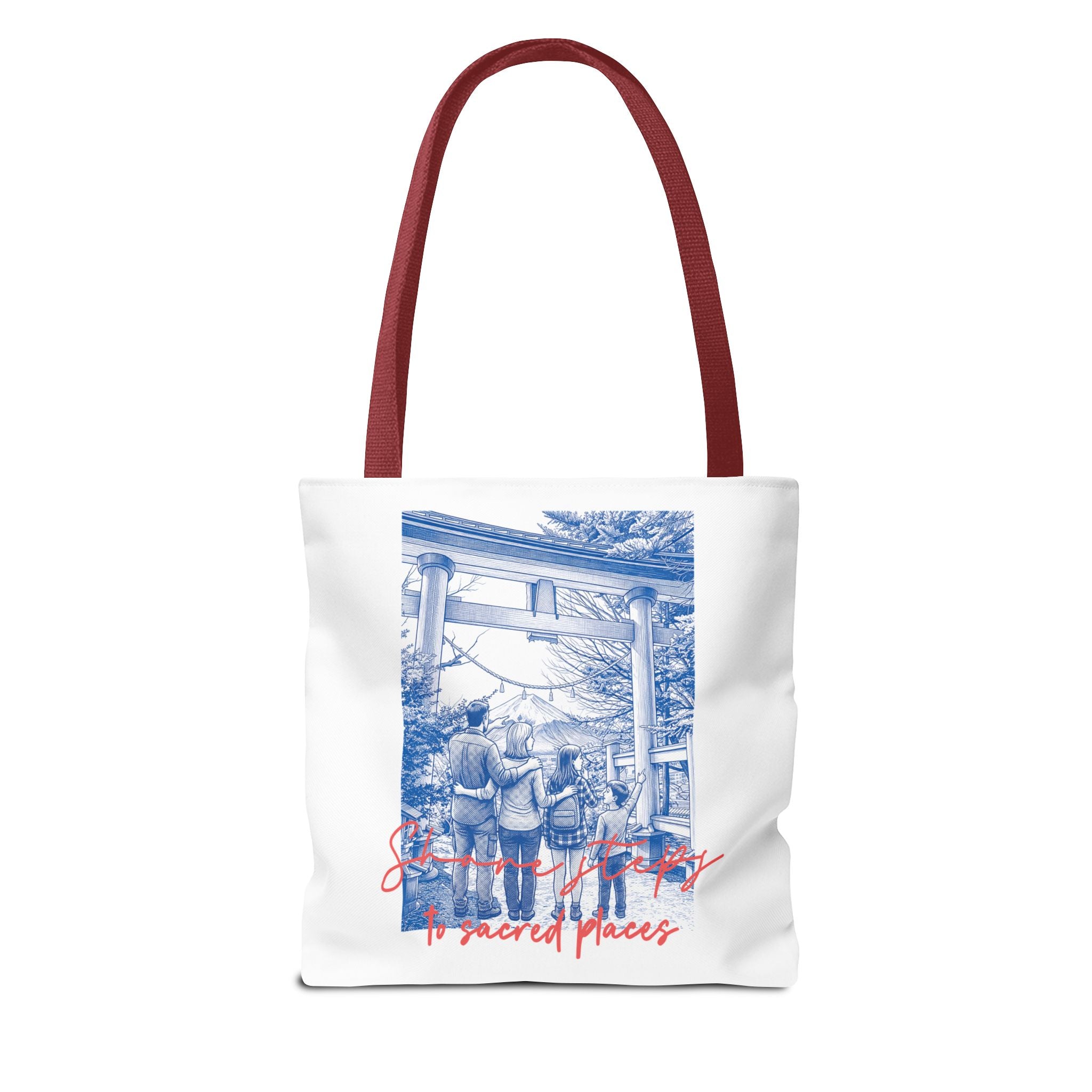 Japan Travel Tote Bag | Vintage Torii Gate Fuji Mountain Canvas Bag