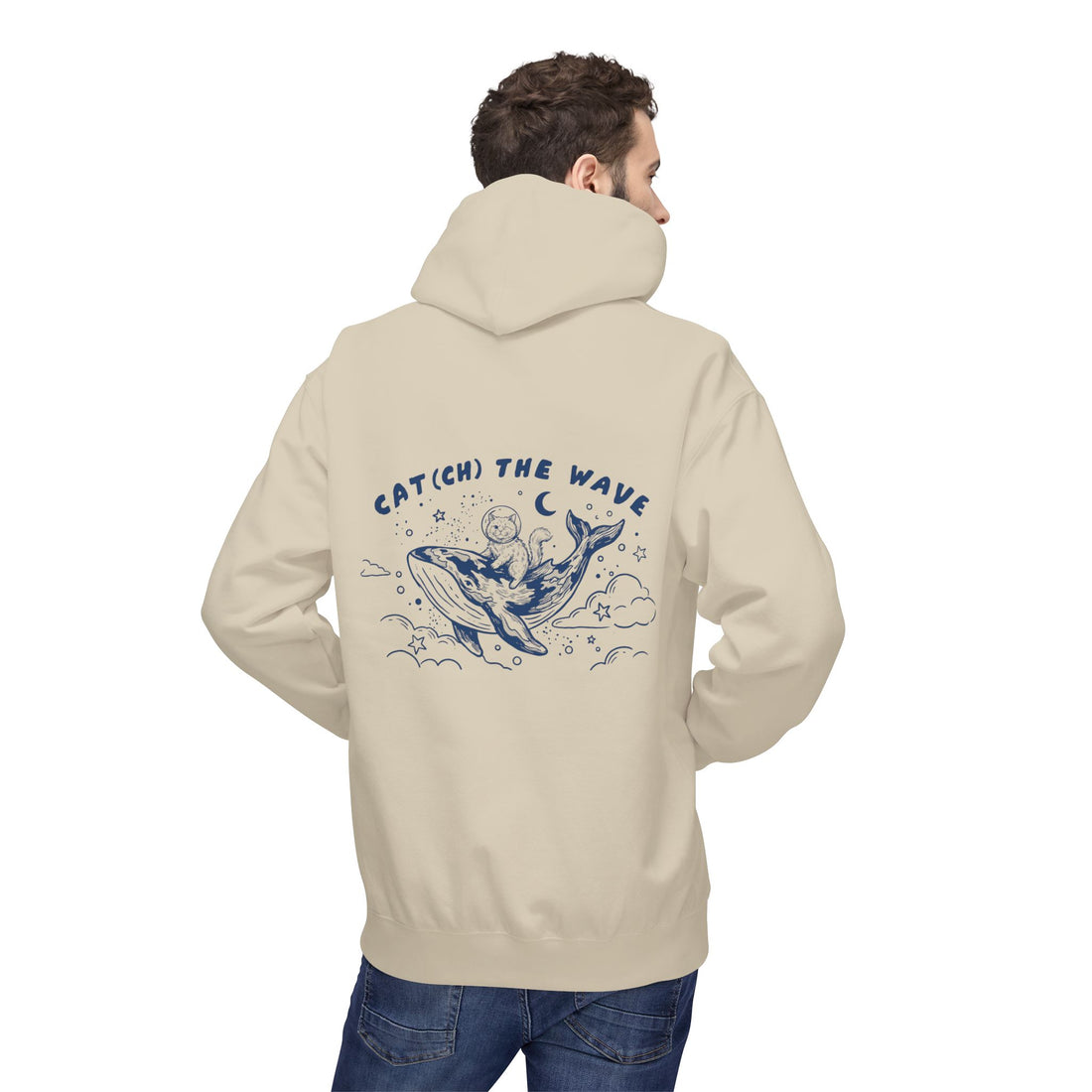 Cat Whale Adventure Hoodie | Vintage Ocean Graphic Sweatshirt