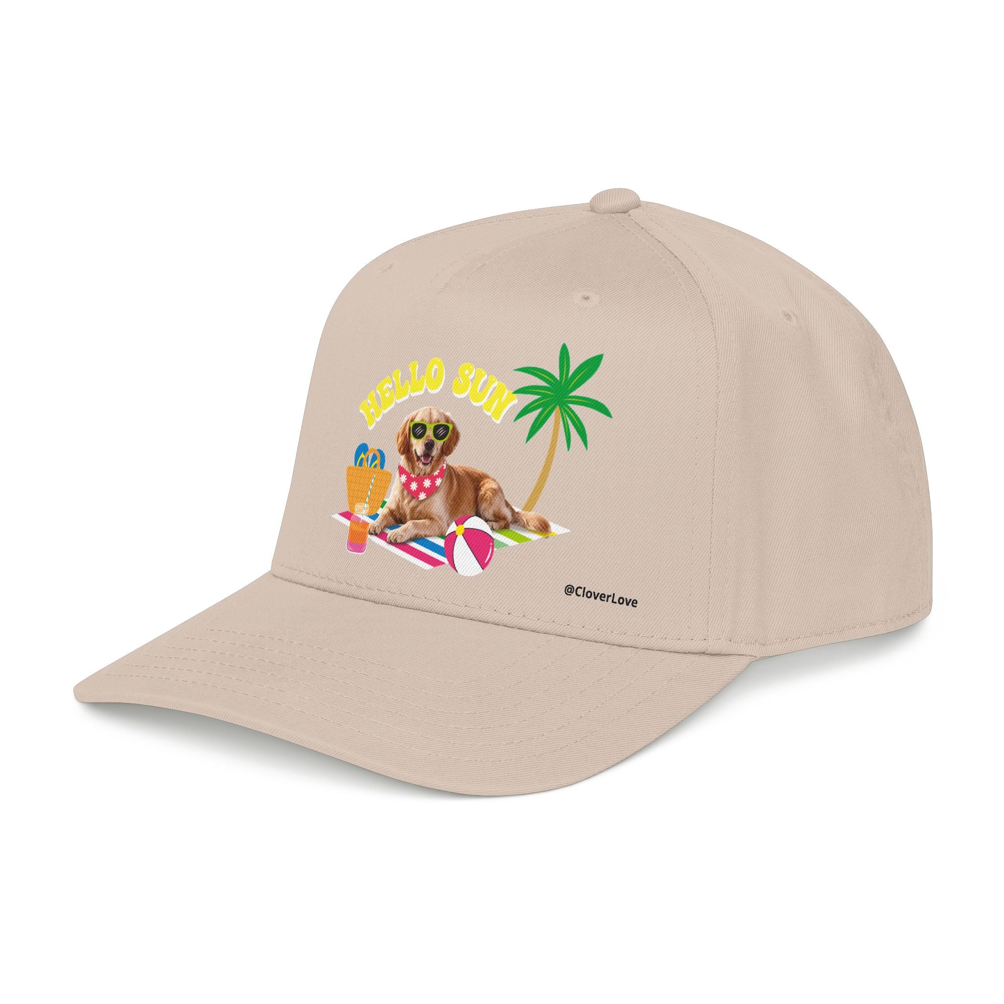 Custom Summer Dog Hat, Hello Sun Beach Puppy Baseball Cap, Personalized Pet Hat