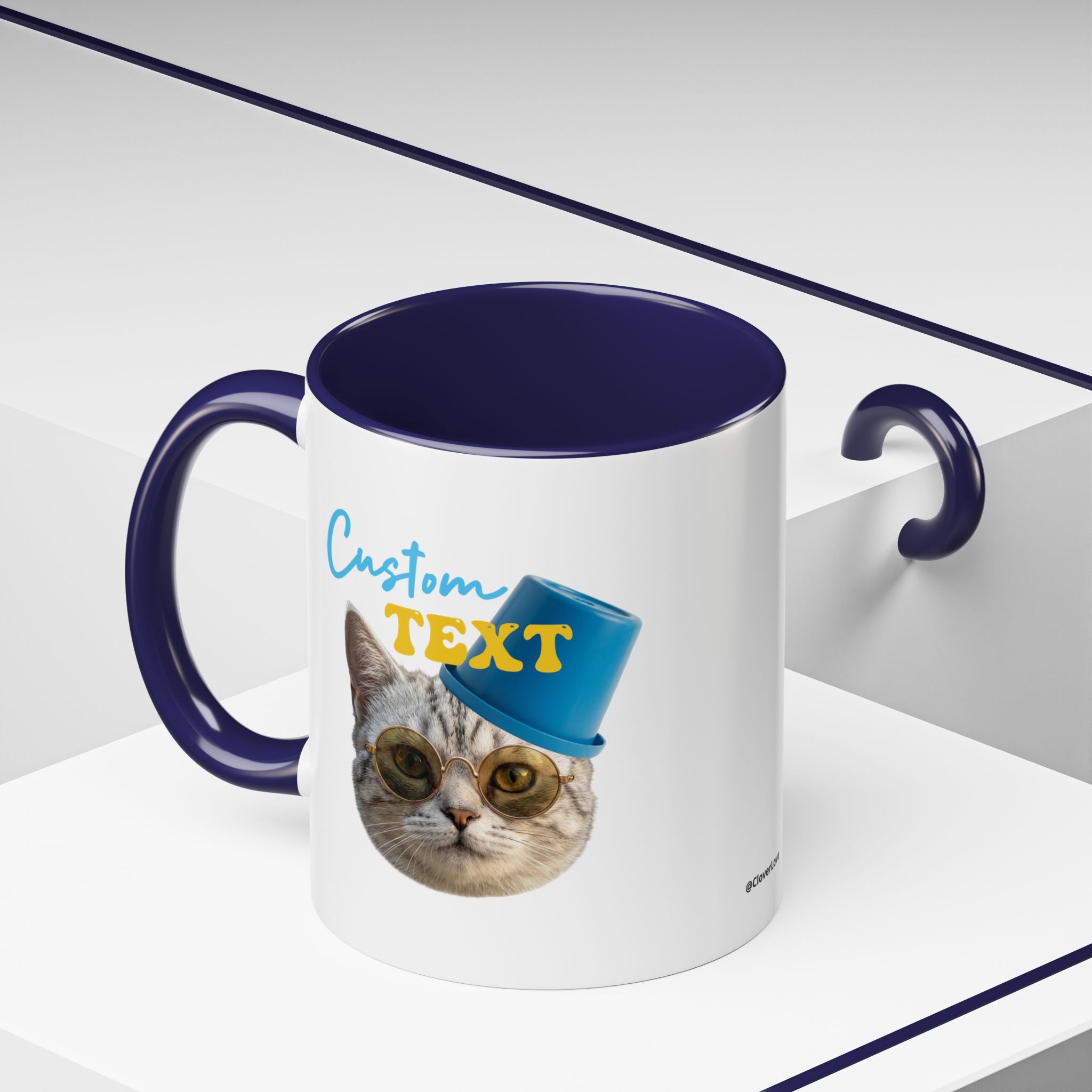 Lustige Sommerkatzen-Tasse | Personalisierte Strandkatzen-Kaffeetasse mit individuellem Text