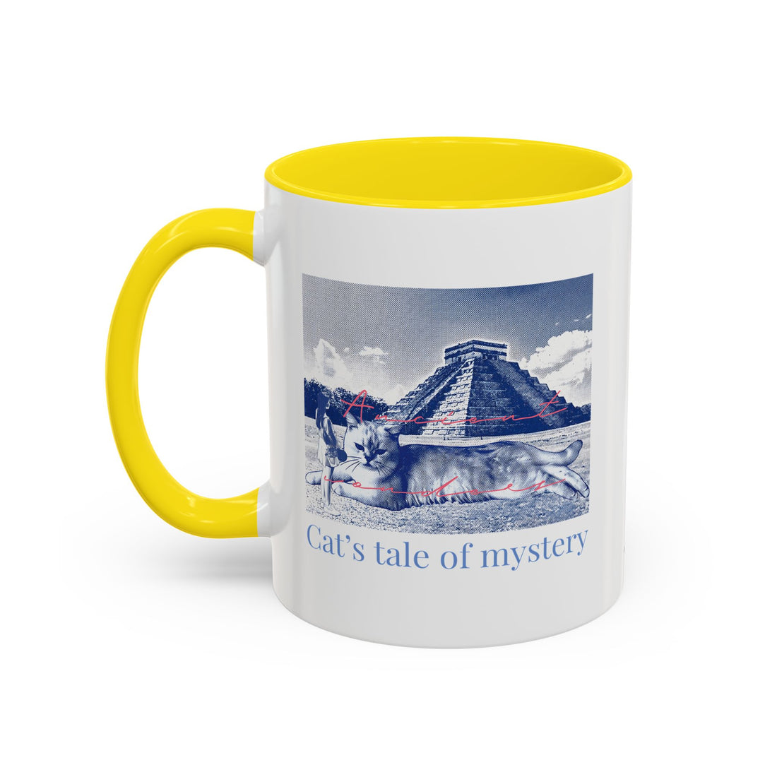 Chichen Itza Cat Travel Mug - Mexico Landmark Coffee Cup for Cat Lovers