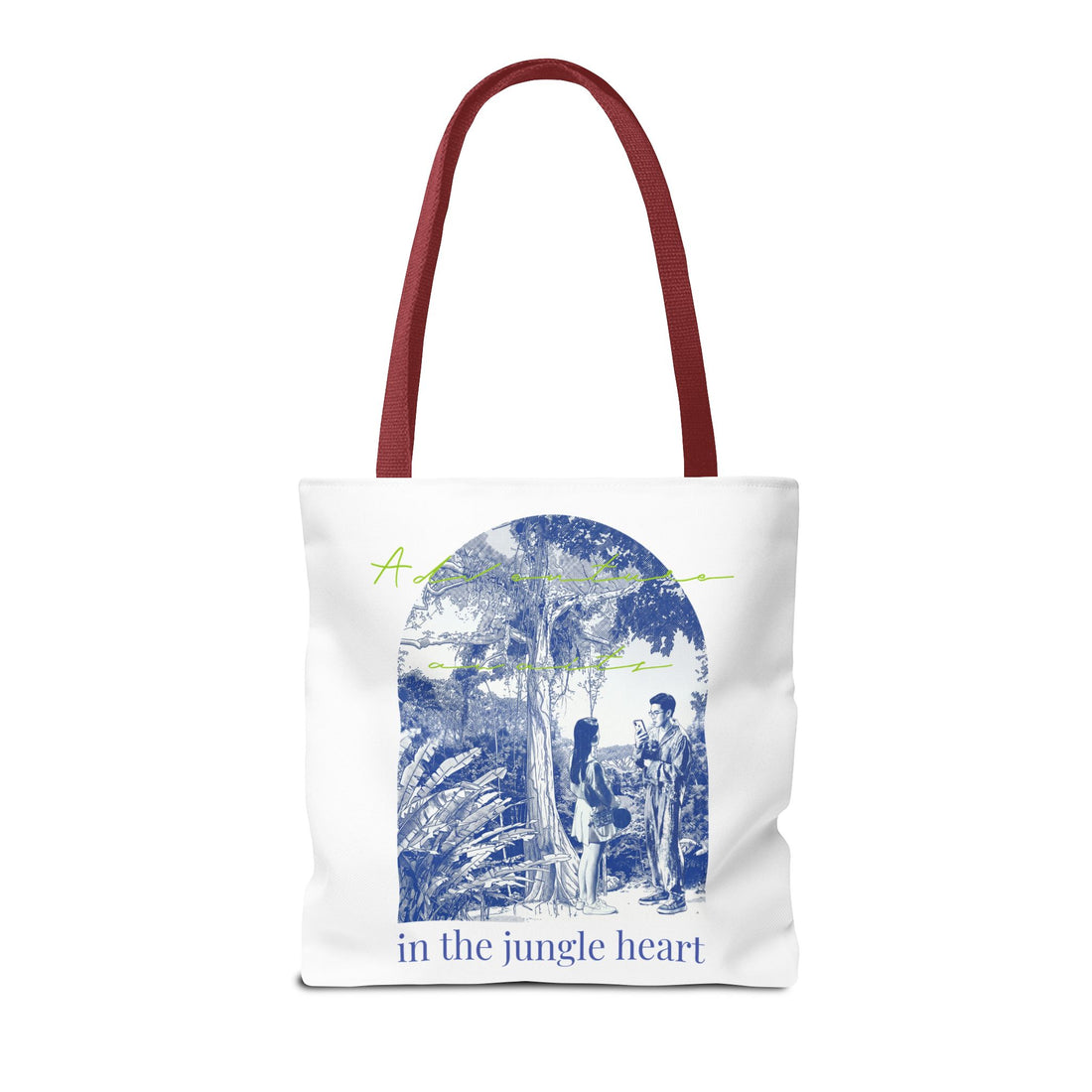 In The Jungle Heart Travel Tote Bag | Vintage Jungle Adventure Canvas Tote Bag