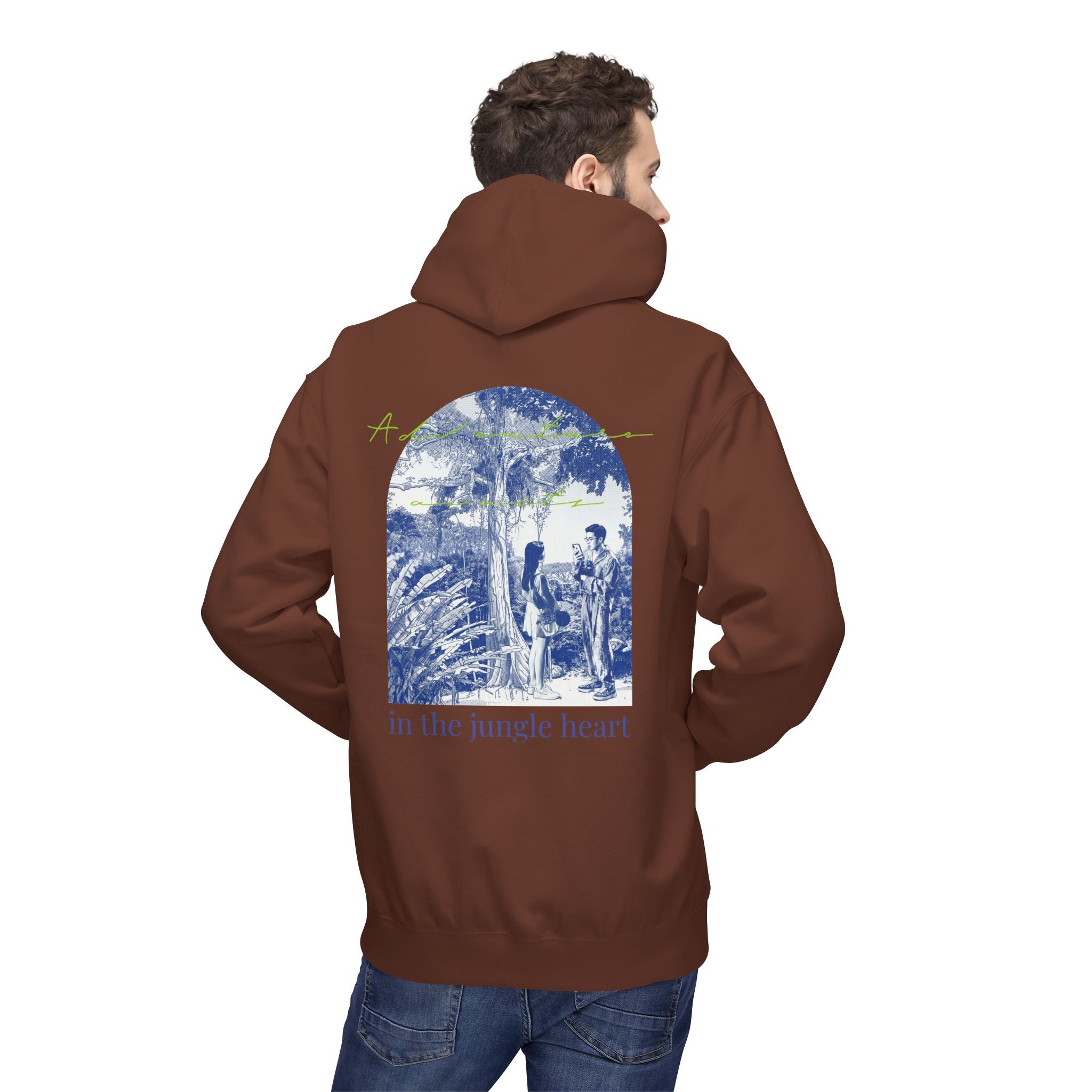 Jungle Adventure Hoodie – Vintage Tropical Travel Graphic Pullover Sweatshirt