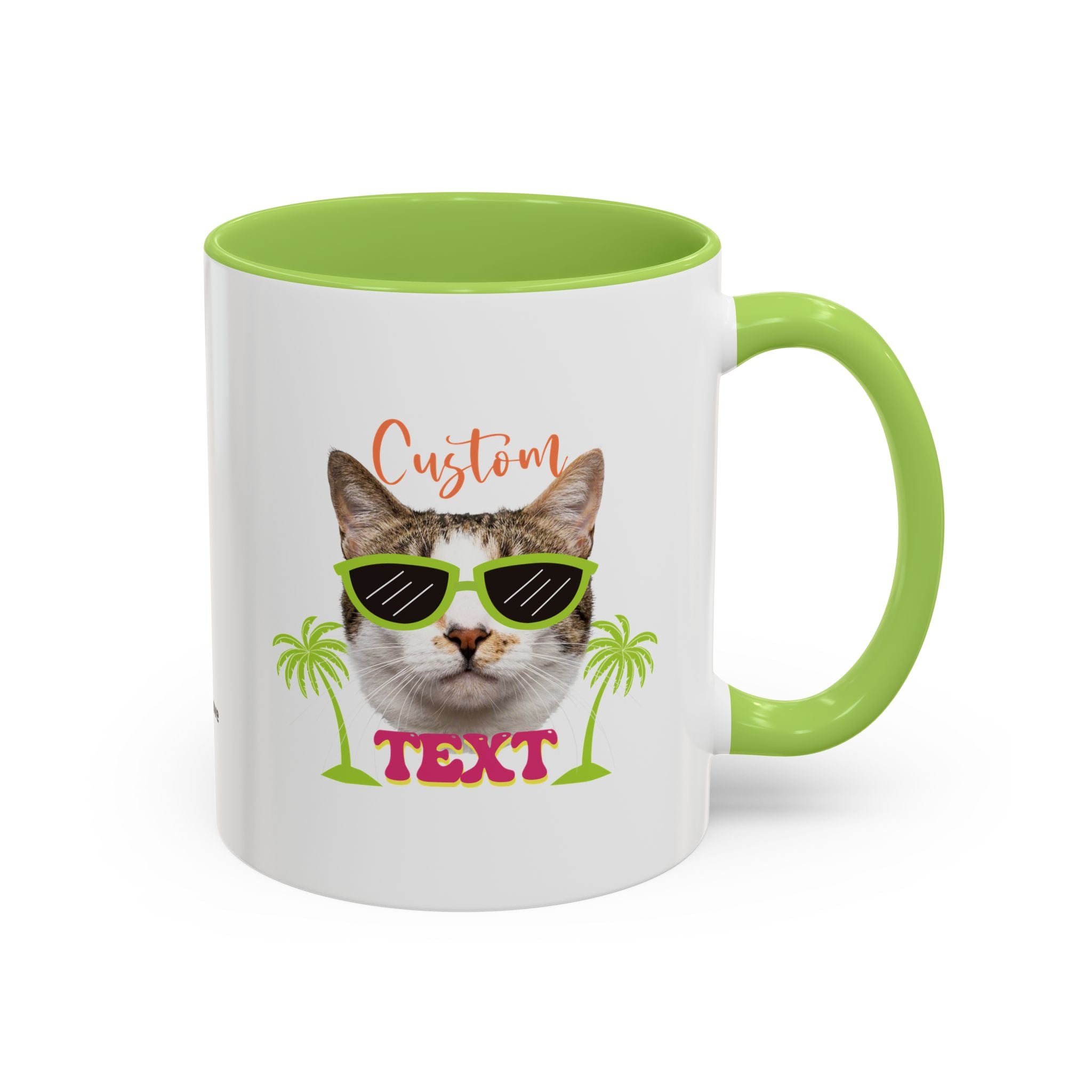 Cool Cat Summer Mug | Personalized Cat Photo Coffee Cup With Custom Text