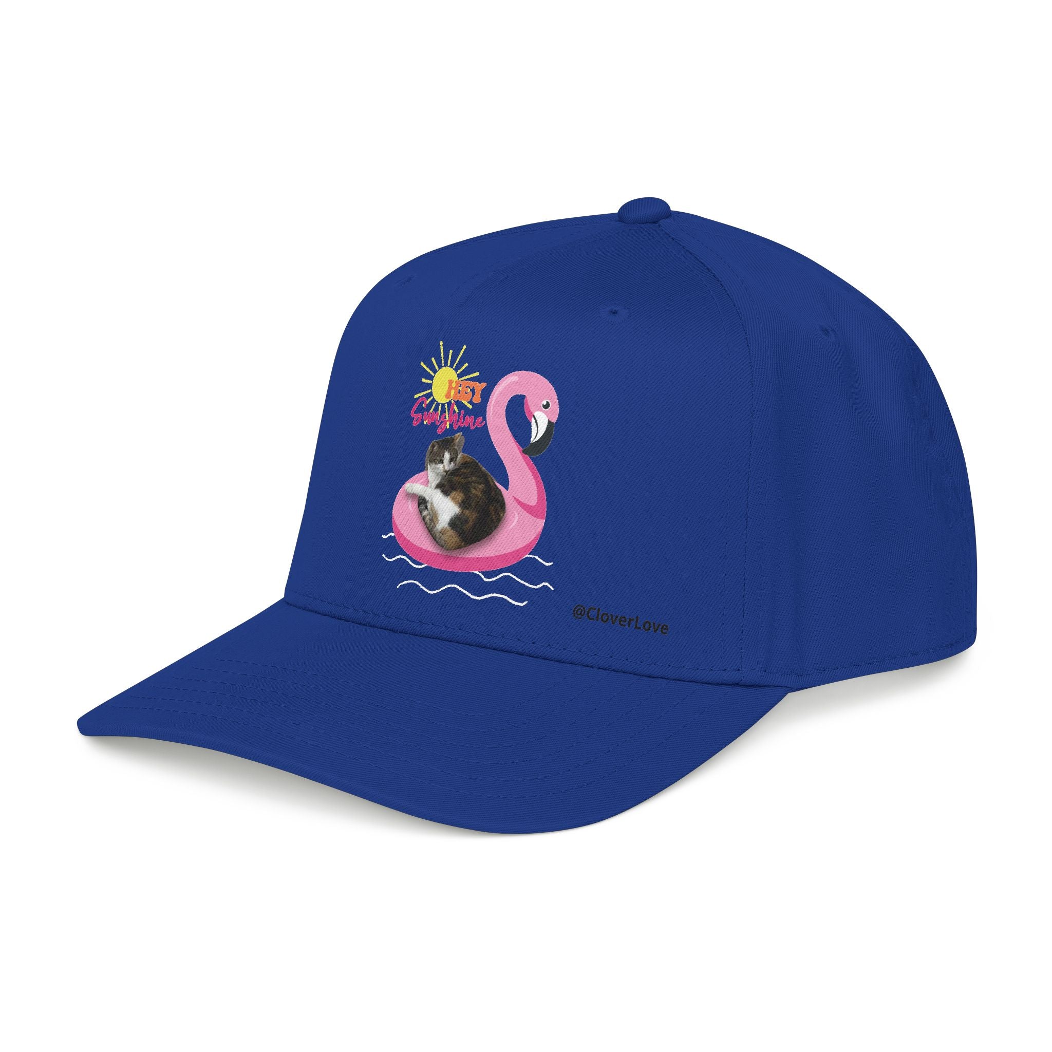 Summer Cat Lover Hat | Cute Flamingo Cat Baseball Cap With Sunshine Design