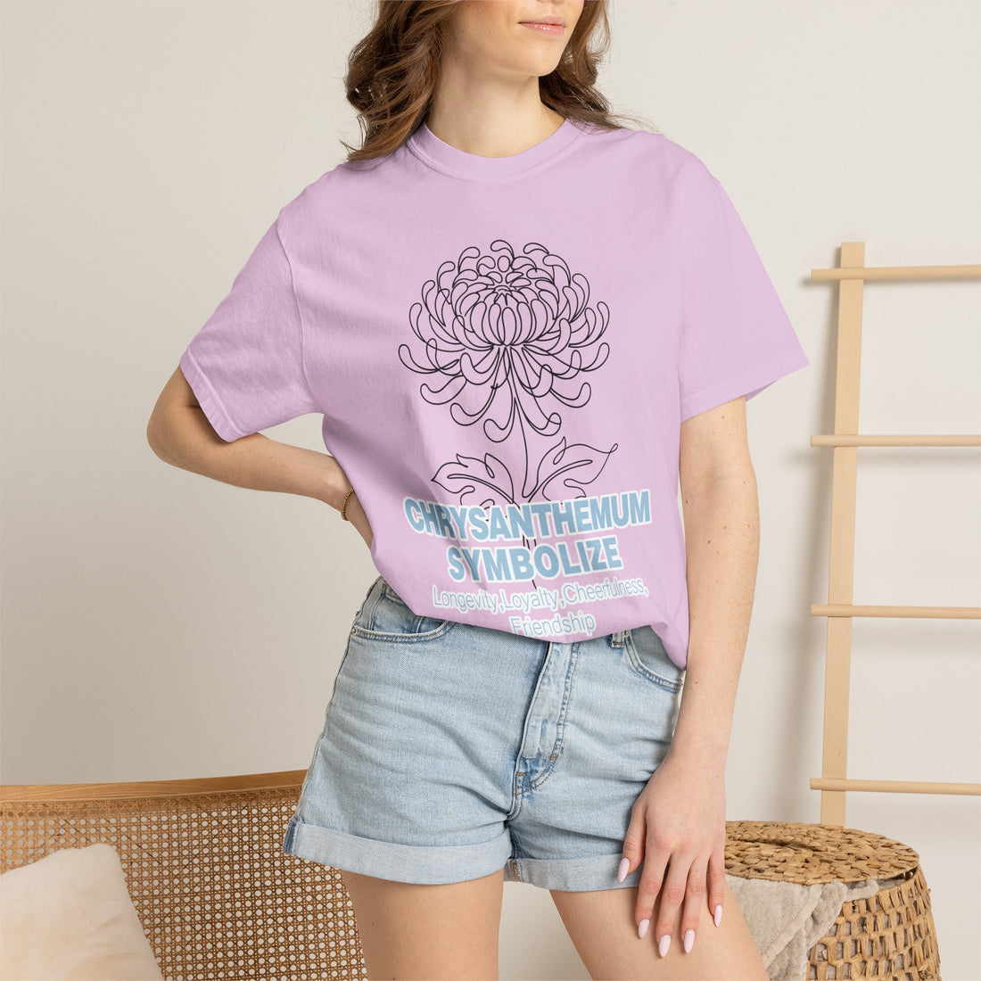 Chrysanthemum Flower T-Shirt - Botanical Graphic Shirt for Flower Lovers