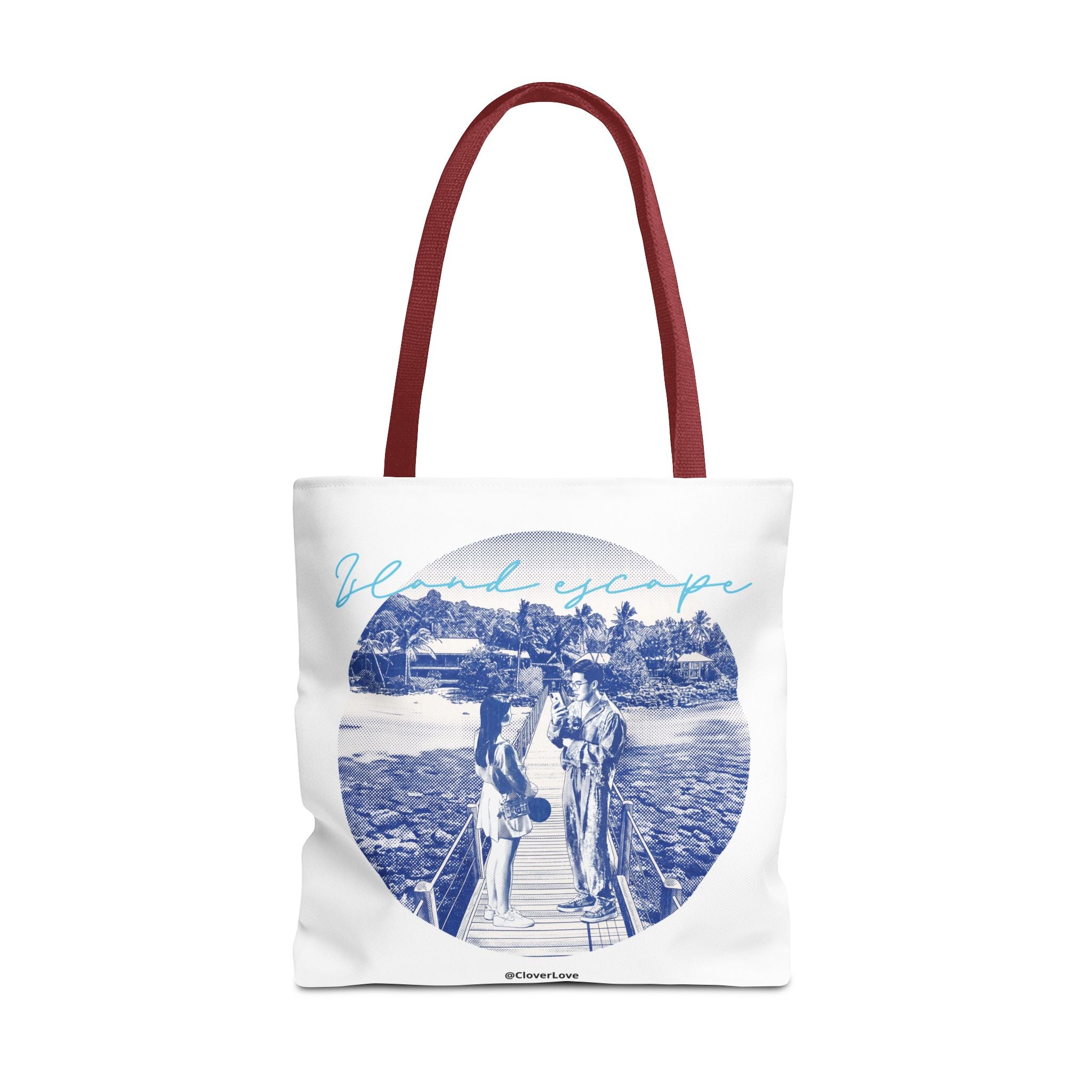 Island Escape Tote Bag | Vintage Beach Travel Canvas Bag