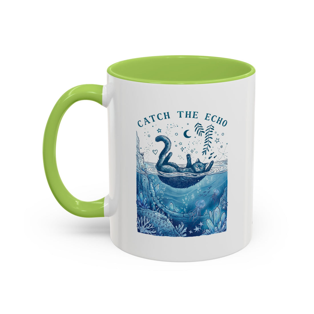 Cat's Ocean Echo Mug - Cute Underwater Cat Lover Coffee Cup