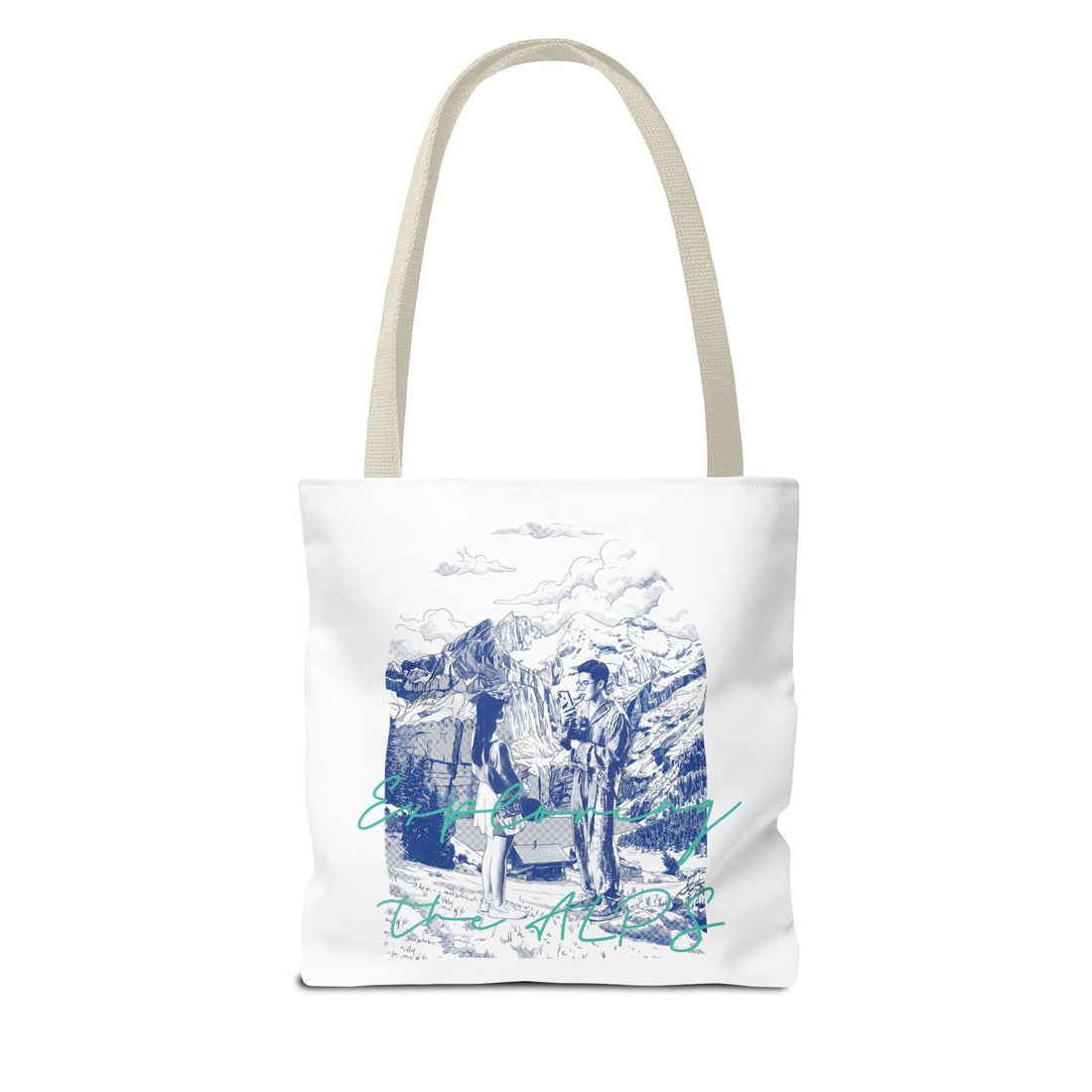Travel Adventure Tote Bag | Vintage Mountain Explorer Canvas Bag
