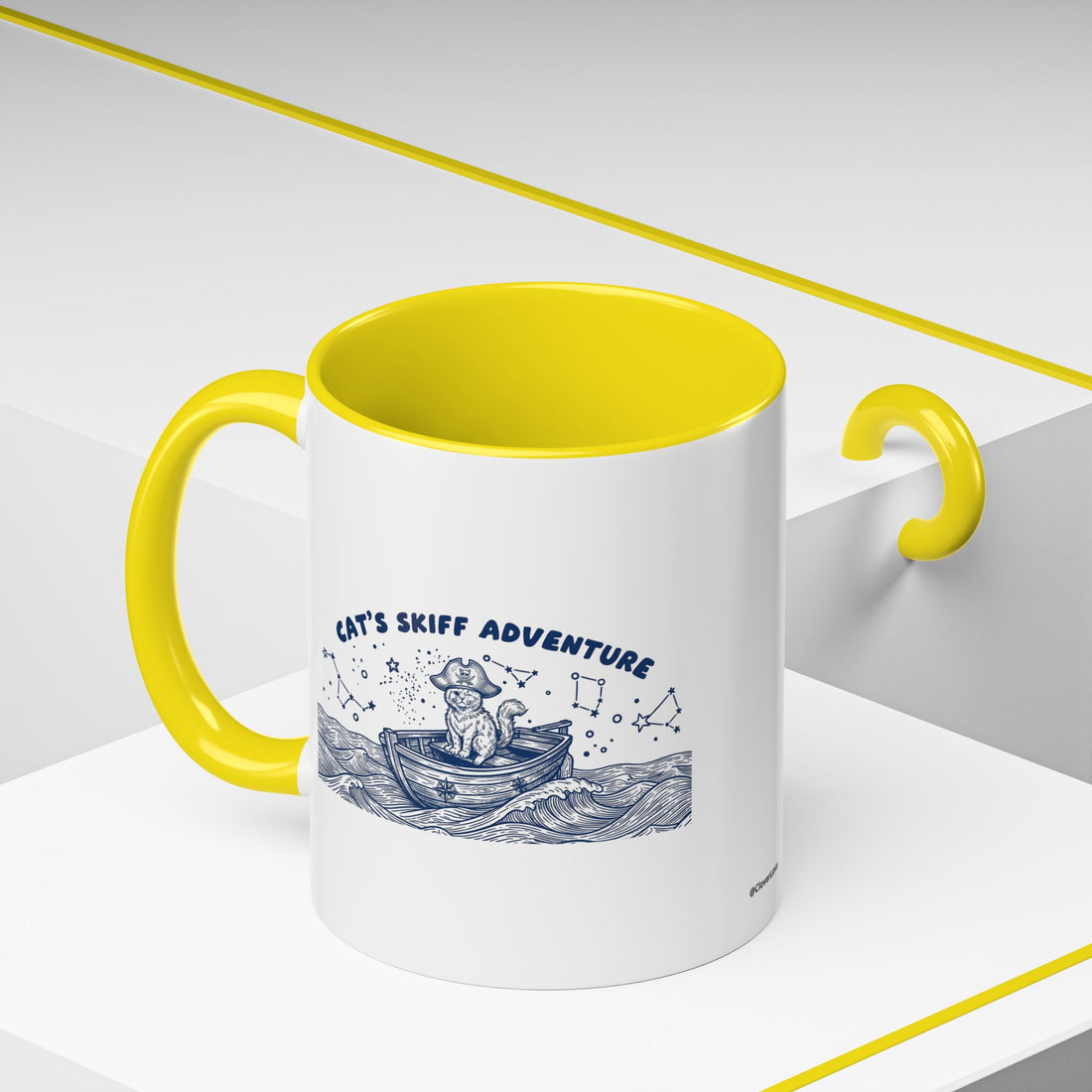 Cat's Skiff Adventure Ocean Mug - Cute Nautical Cat Lover Coffee Cup
