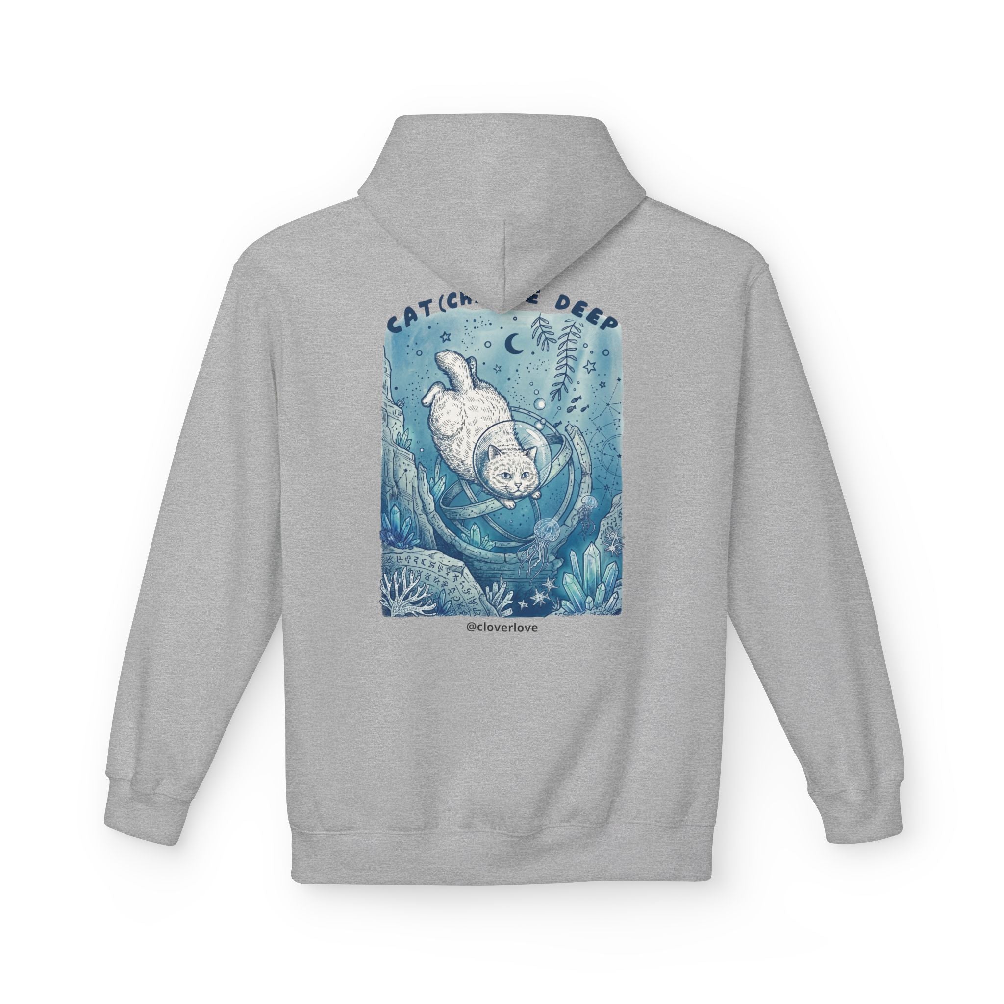 Katzen-Tiefseeabenteuer-Kapuzenpulli | Vintage Ozeanforscher Grafik-Sweatshirt