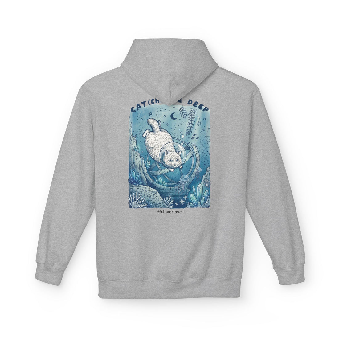 Katzen-Tiefseeabenteuer-Kapuzenpulli | Vintage Ozeanforscher Grafik-Sweatshirt