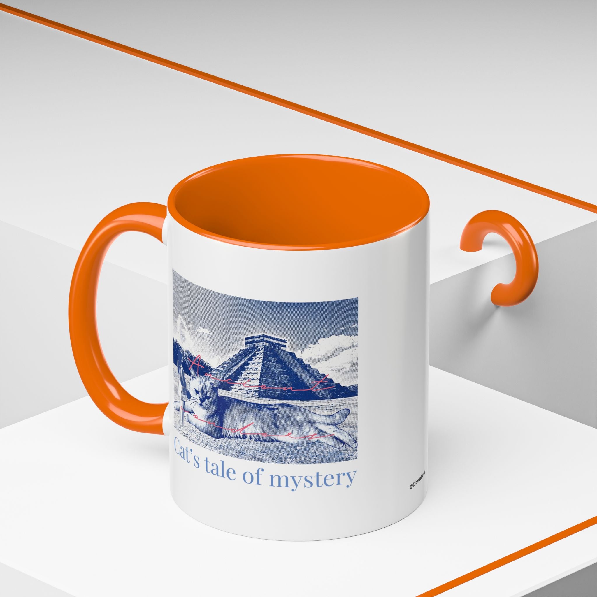 Chichen Itza Cat Travel Mug - Mexico Landmark Coffee Cup for Cat Lovers