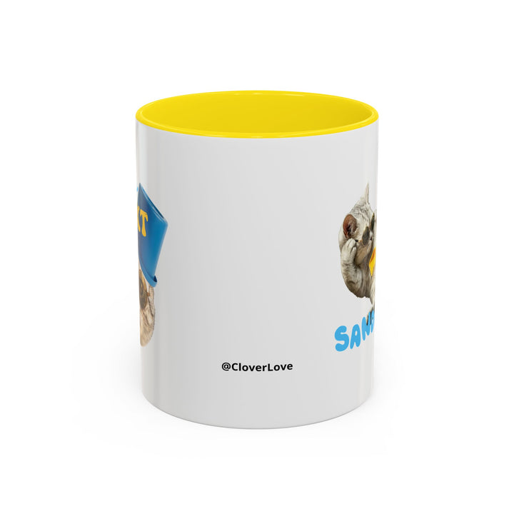 Funny Summer Cat Mug | Personalized Beach Cat Coffee Cup With Custom Text
