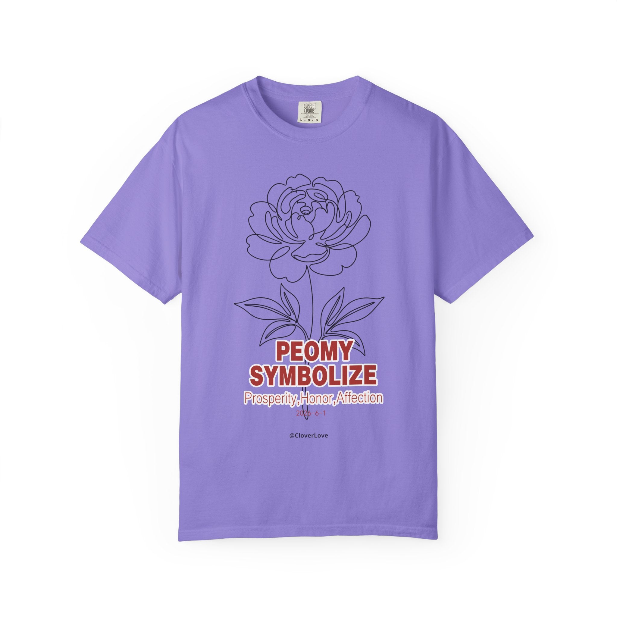 Peony Flower T-Shirt - Elegant Botanical Graphic Shirt for Flower Lovers