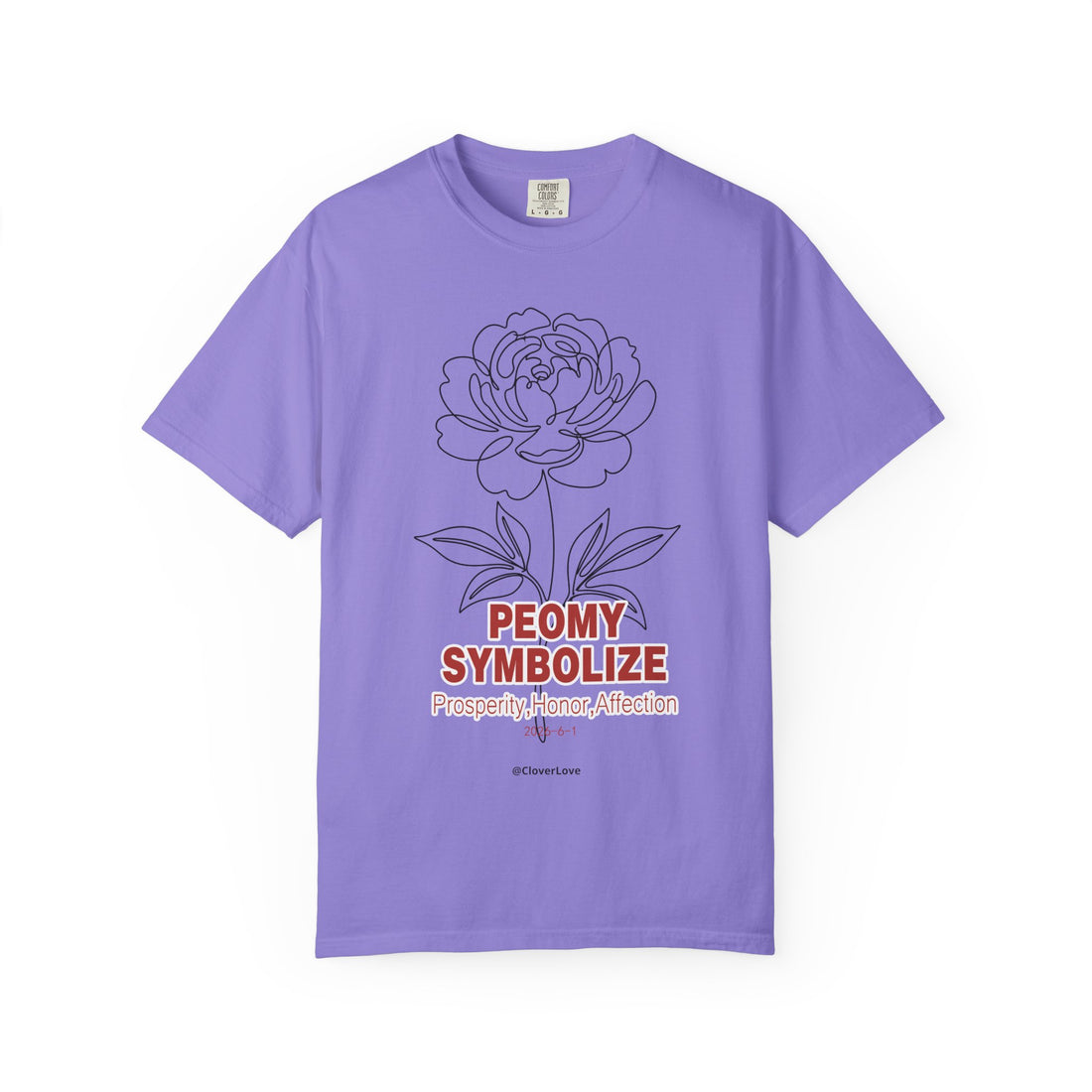 Peony Flower T-Shirt - Elegant Botanical Graphic Shirt for Flower Lovers