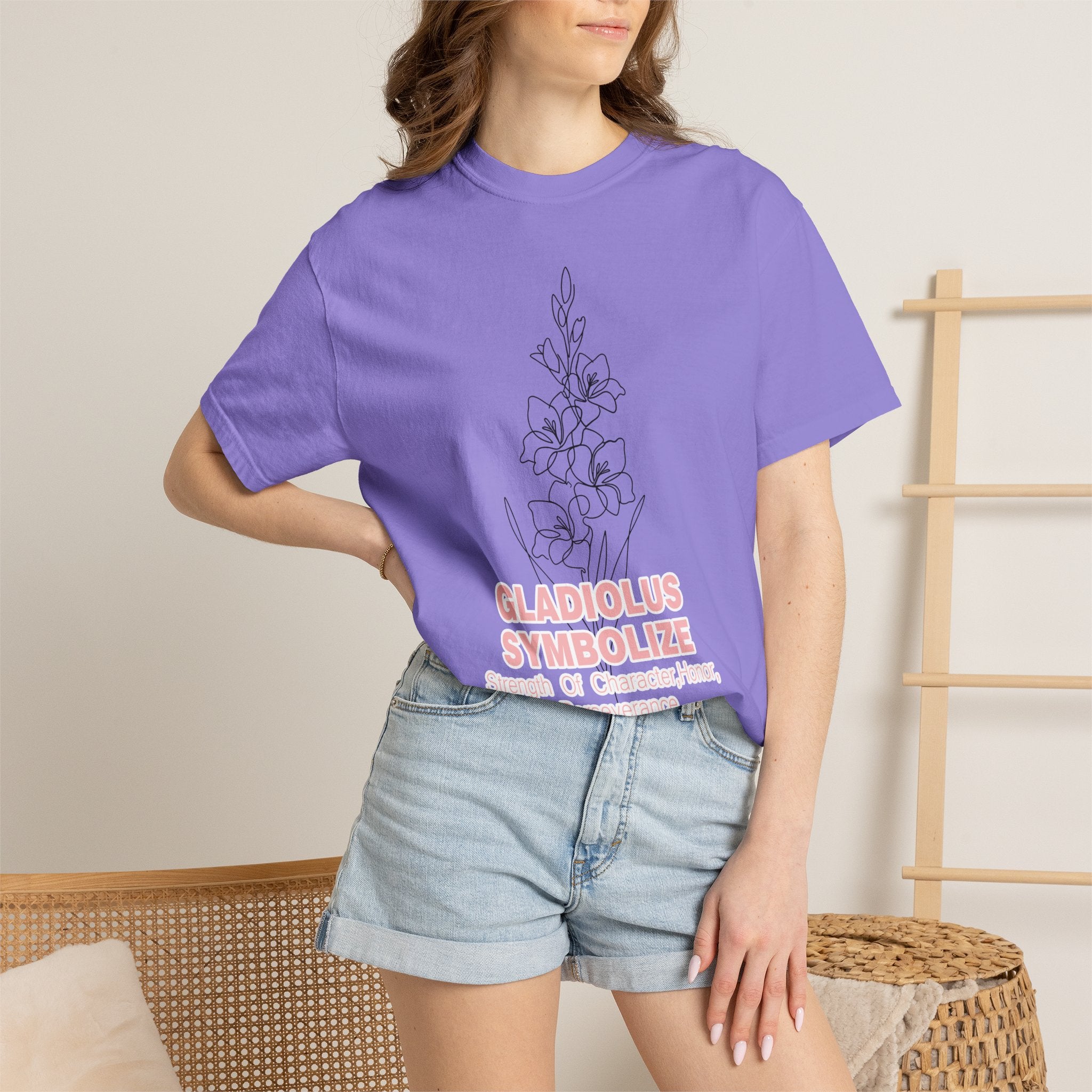 Gladiolus Flower T-Shirt - Inspirational Botanical Graphic Shirt for Flower Lovers
