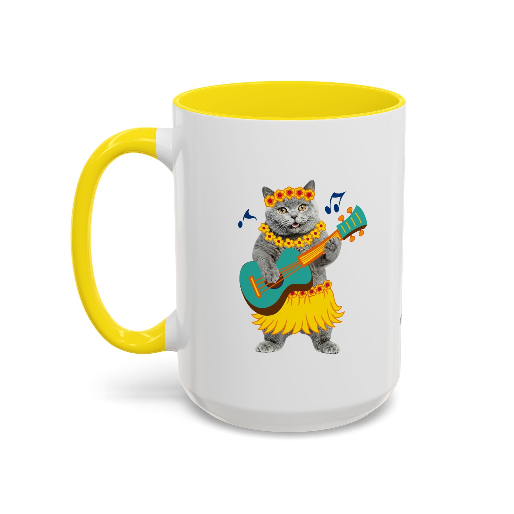 Tropical Summer Cat Mug | Personalized Pet Photo Coffee Cup With Custom Text