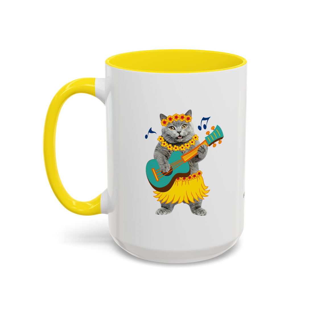 Tropical Summer Cat Mug | Personalized Pet Photo Coffee Cup With Custom Text