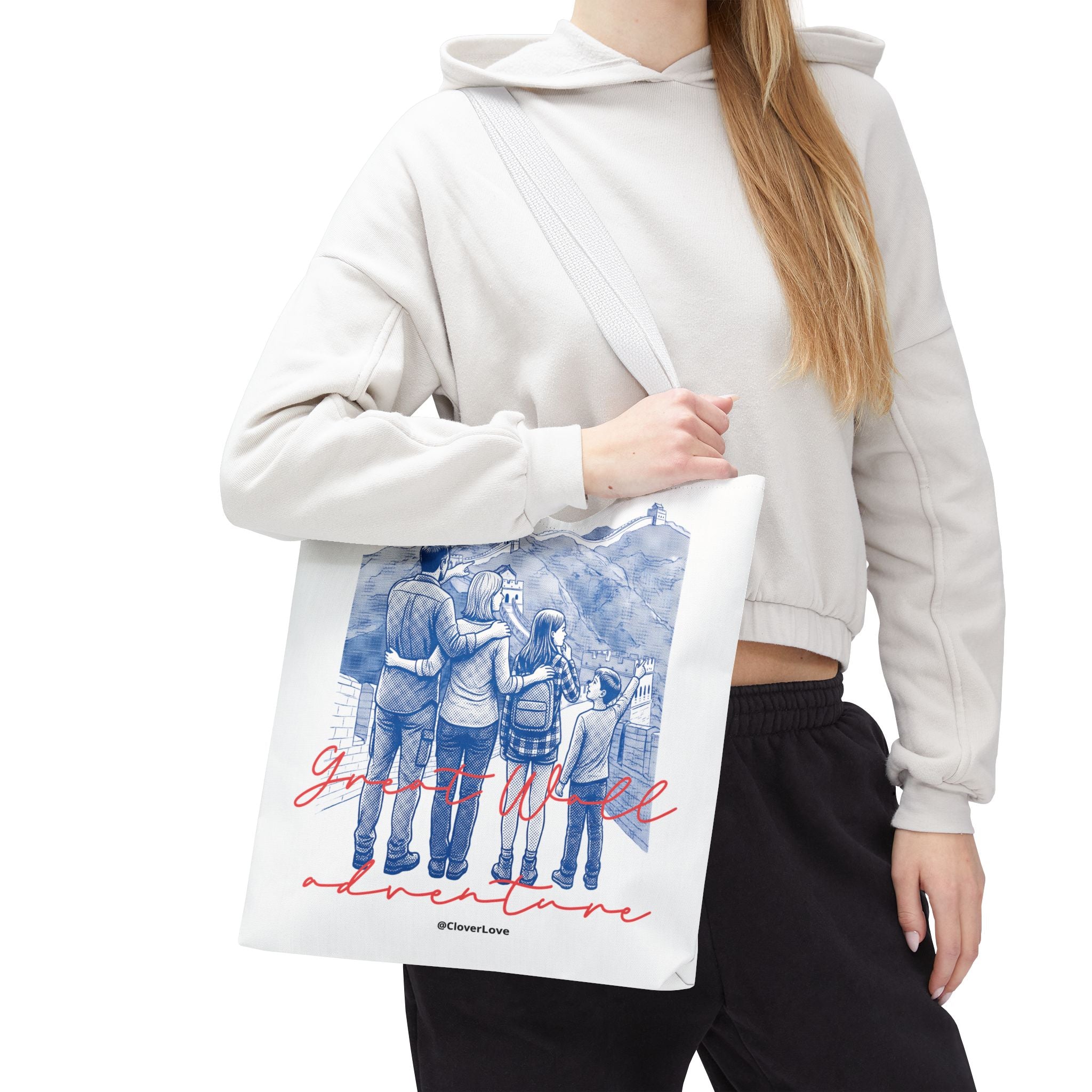 Great Wall of China Tote Bag, Family Travel Souvenir Bag, Landmark Canvas Tote