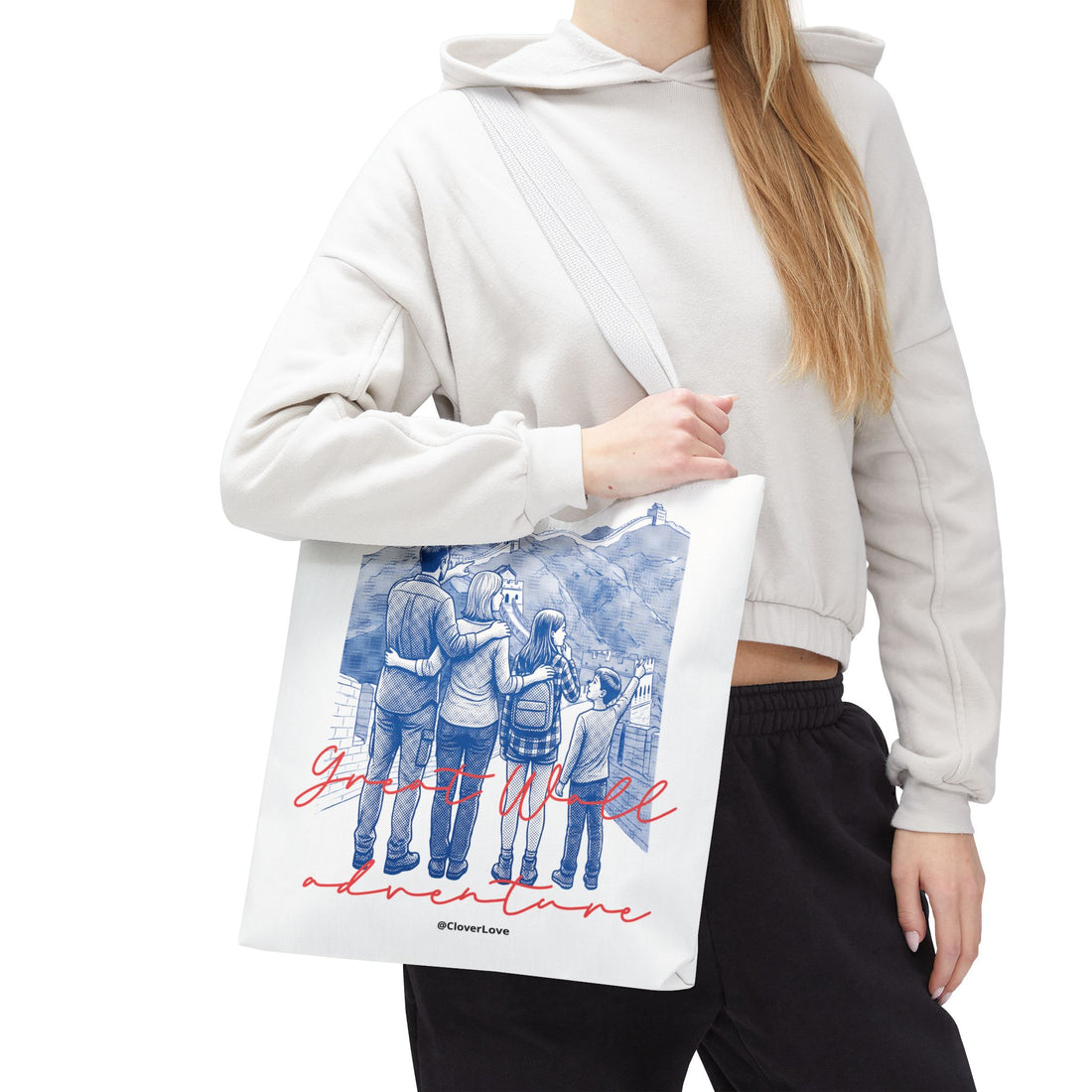 Great Wall of China Tote Bag, Family Travel Souvenir Bag, Landmark Canvas Tote