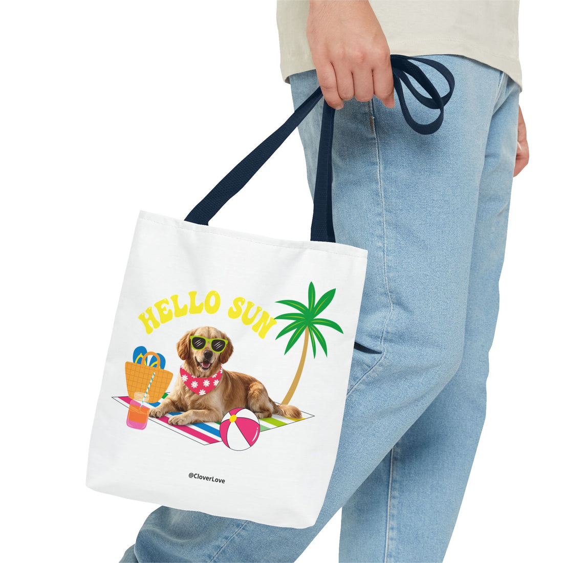 Funny Dog Tote Bag | Personalized Pet Photo Summer Canvas Bag