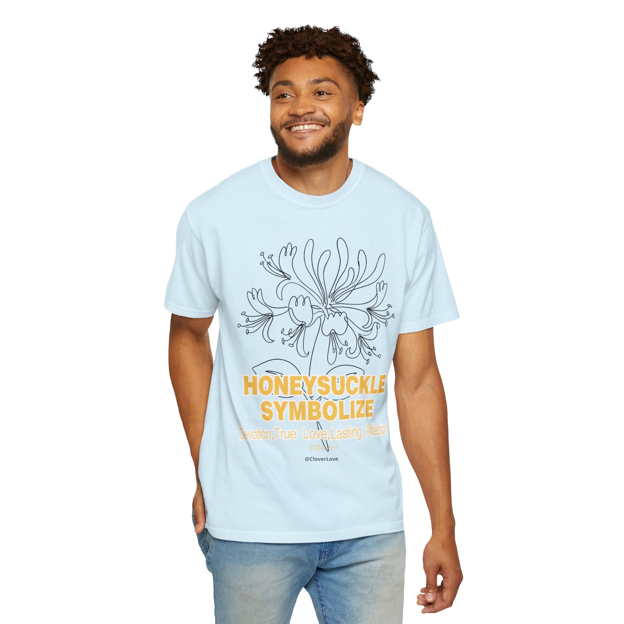 Honeysuckle Flower T-Shirt - Botanical Graphic Shirt for Flower Lovers
