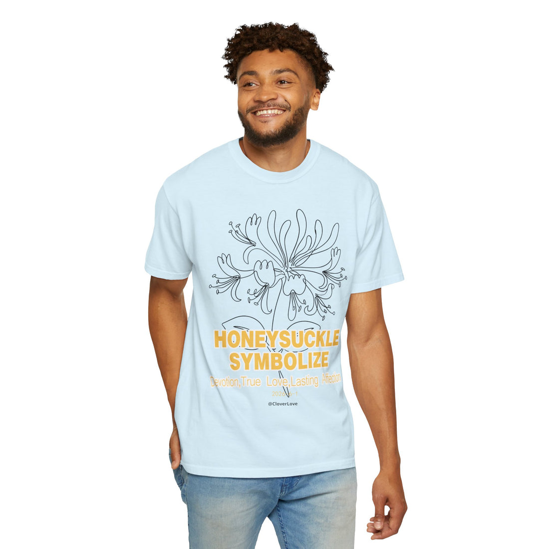Honeysuckle Flower T-Shirt - Botanical Graphic Shirt for Flower Lovers