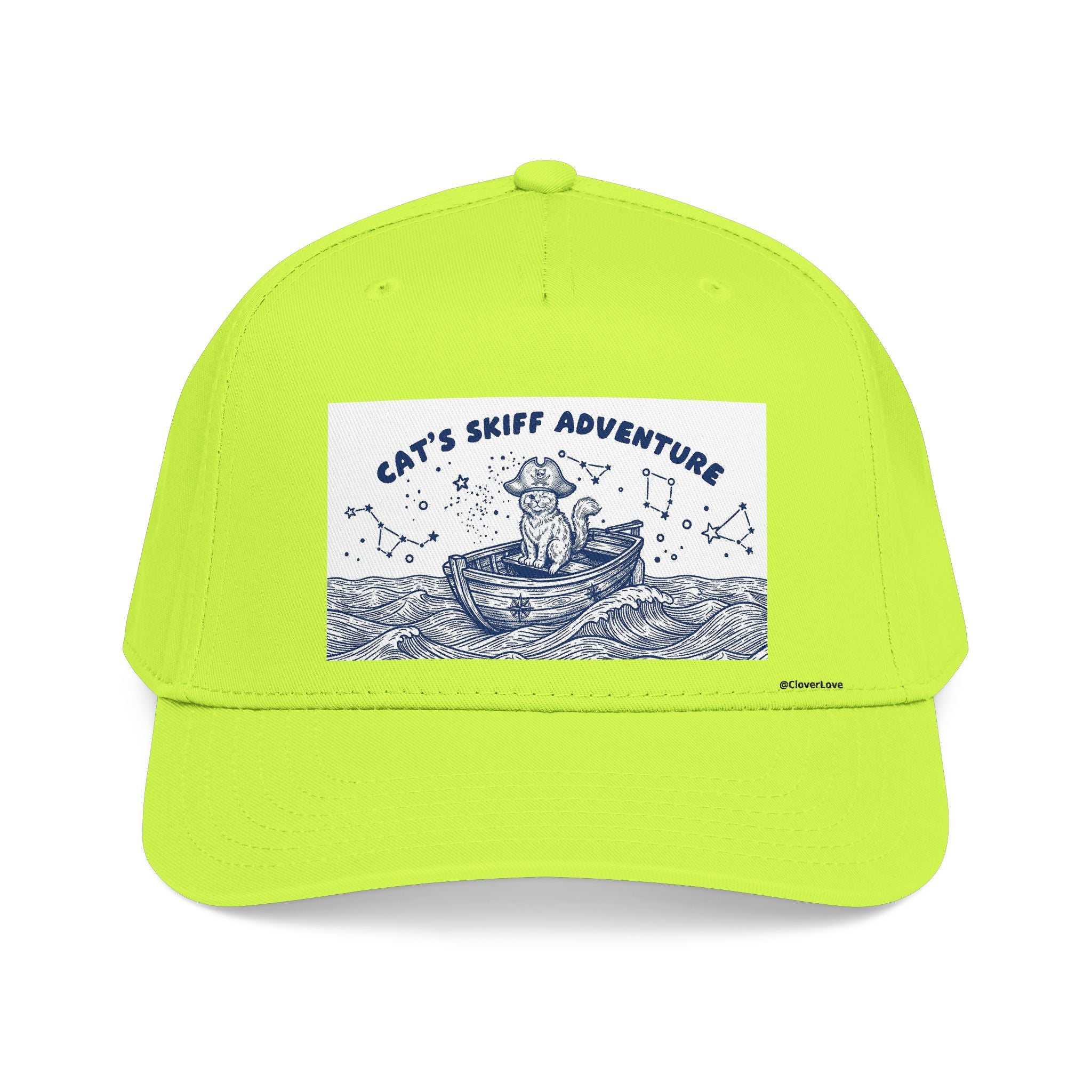 Cat Boat Hat - Ocean Adventure Baseball Cap, Nautical Cat Lover Gift, Coastal Travel Hat