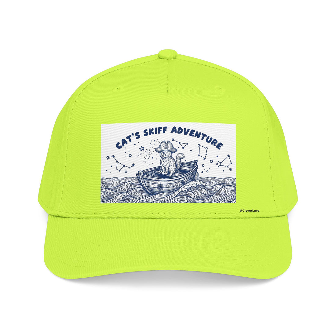 Cat Boat Hat - Ocean Adventure Baseball Cap, Nautical Cat Lover Gift, Coastal Travel Hat