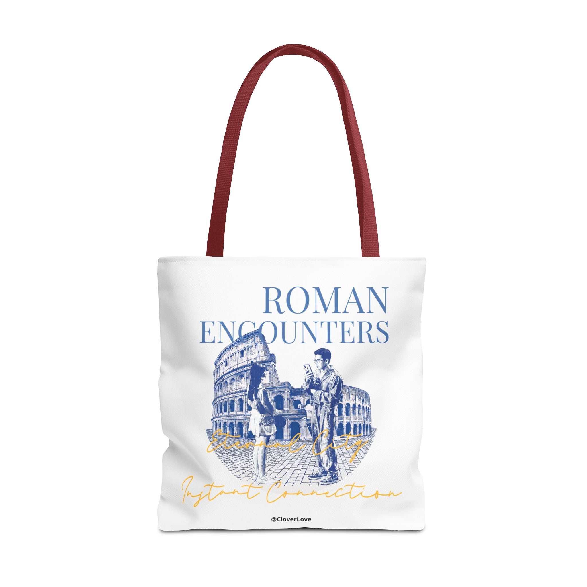 Roman Encounter Travel Tote Bag | Vintage Italy Rome Colosseum Canvas Tote Bag for Travel Lovers