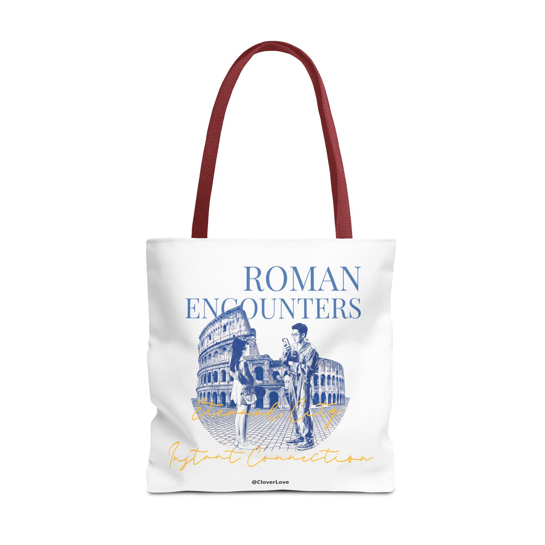 Roman Encounter Travel Tote Bag | Vintage Italy Rome Colosseum Canvas Tote Bag for Travel Lovers