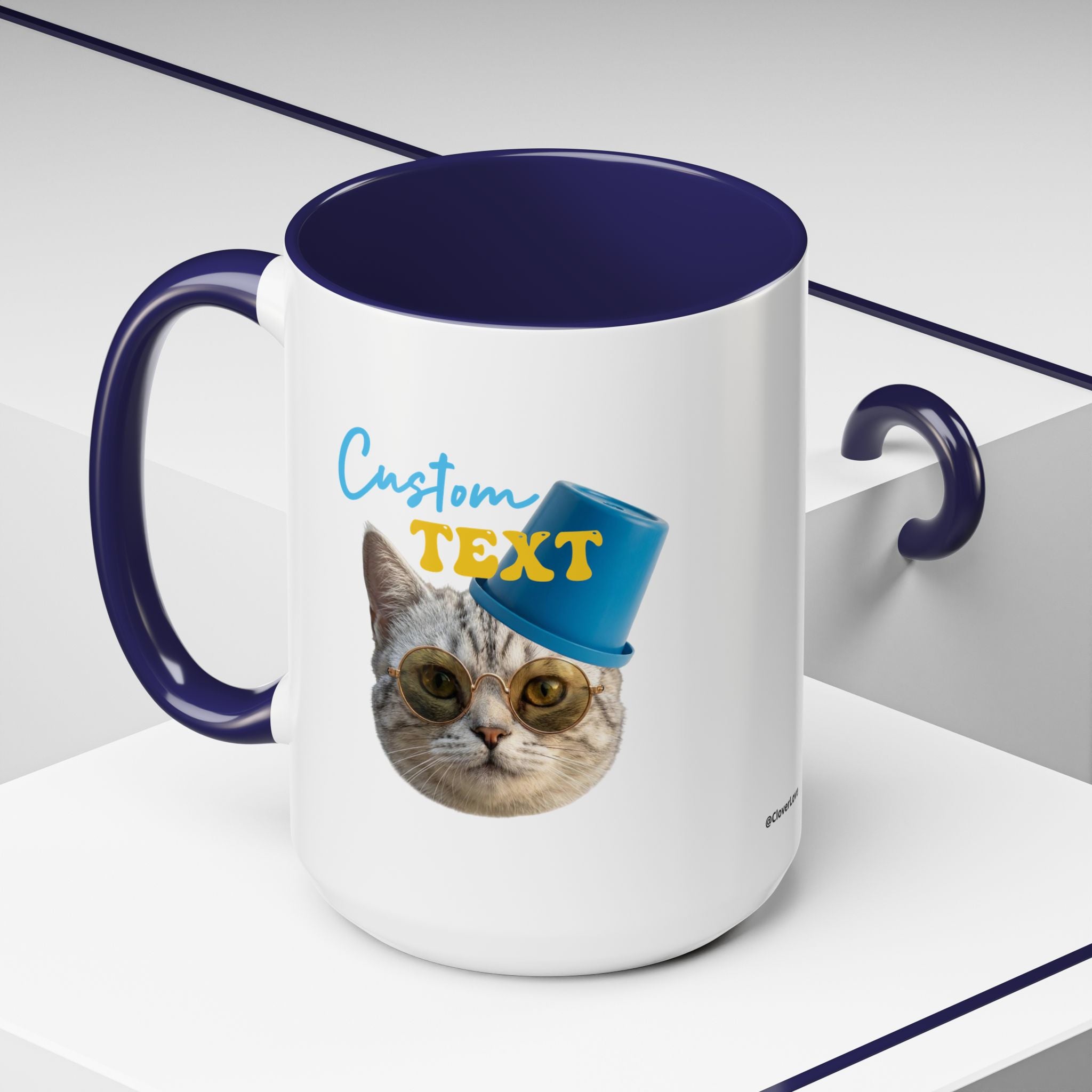 Lustige Sommerkatzen-Tasse | Personalisierte Strandkatzen-Kaffeetasse mit individuellem Text