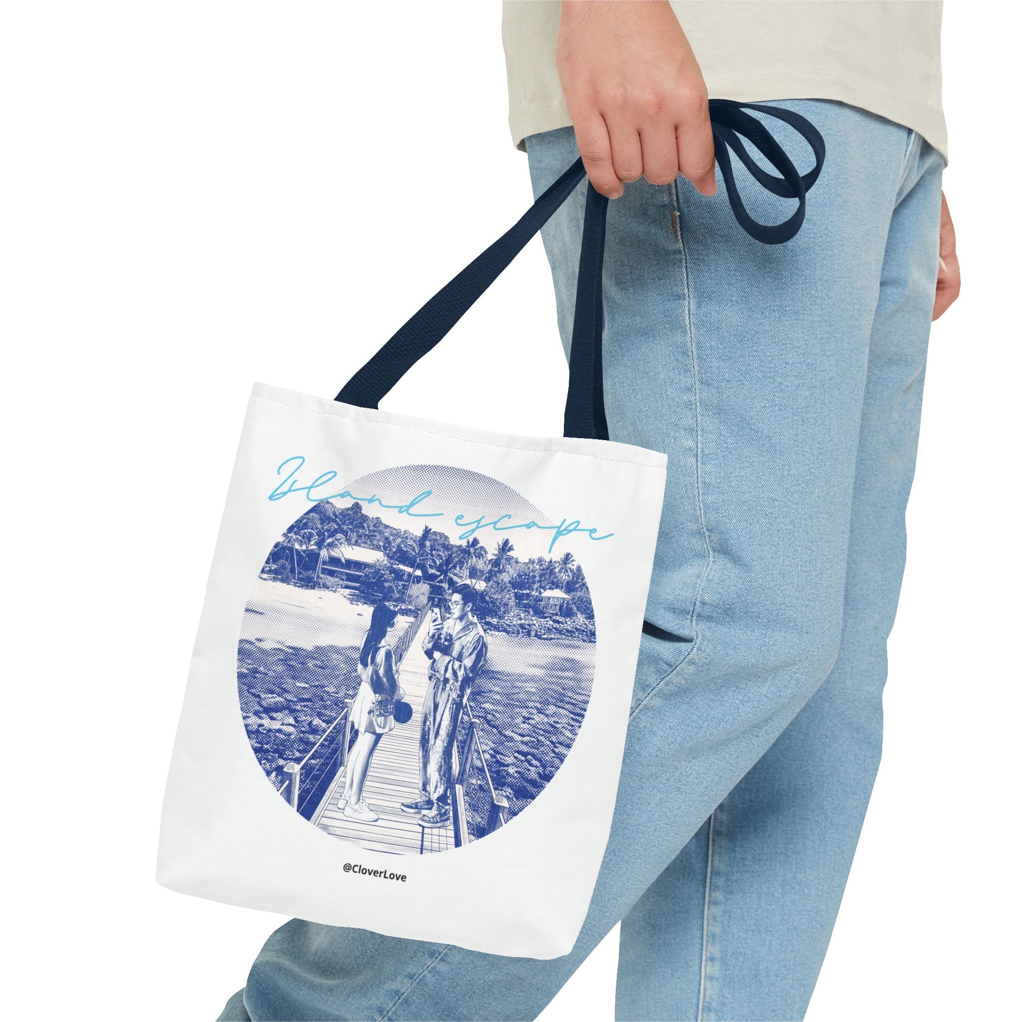 Island Escape Tote Bag | Vintage Beach Travel Canvas Bag